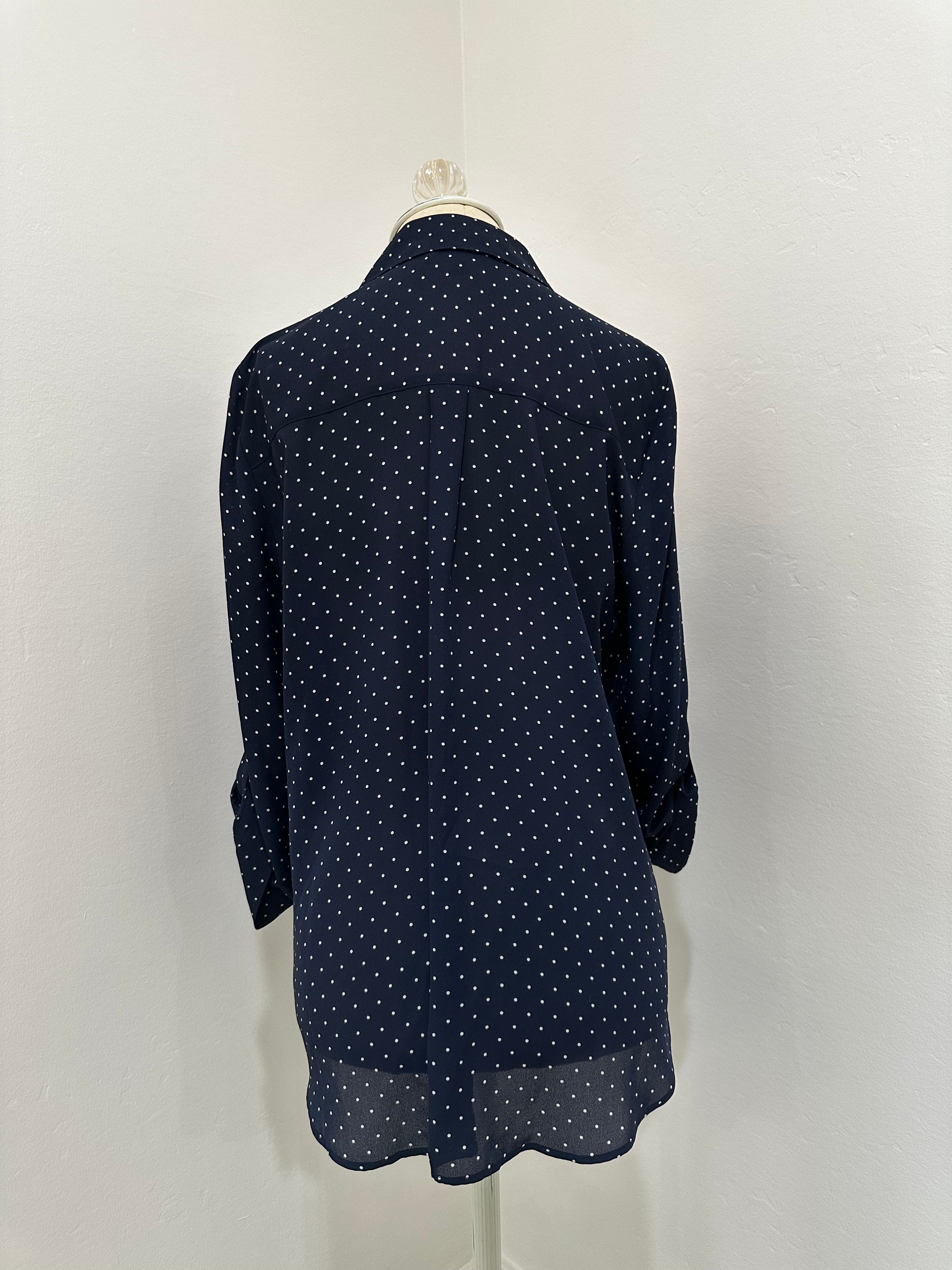 Polka Dot Button Up Blouse (Size Large)