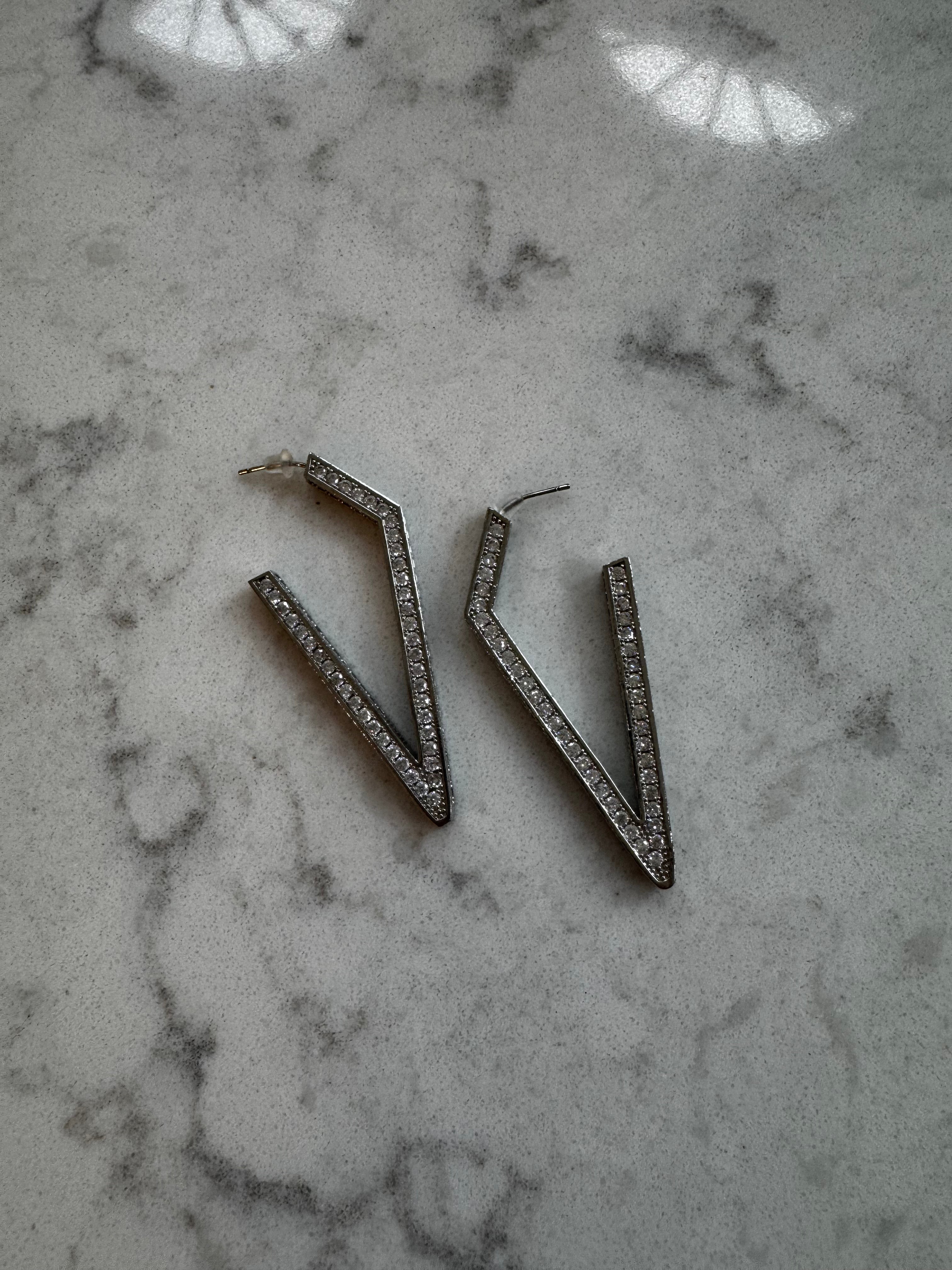 Silver Crystal Earrings