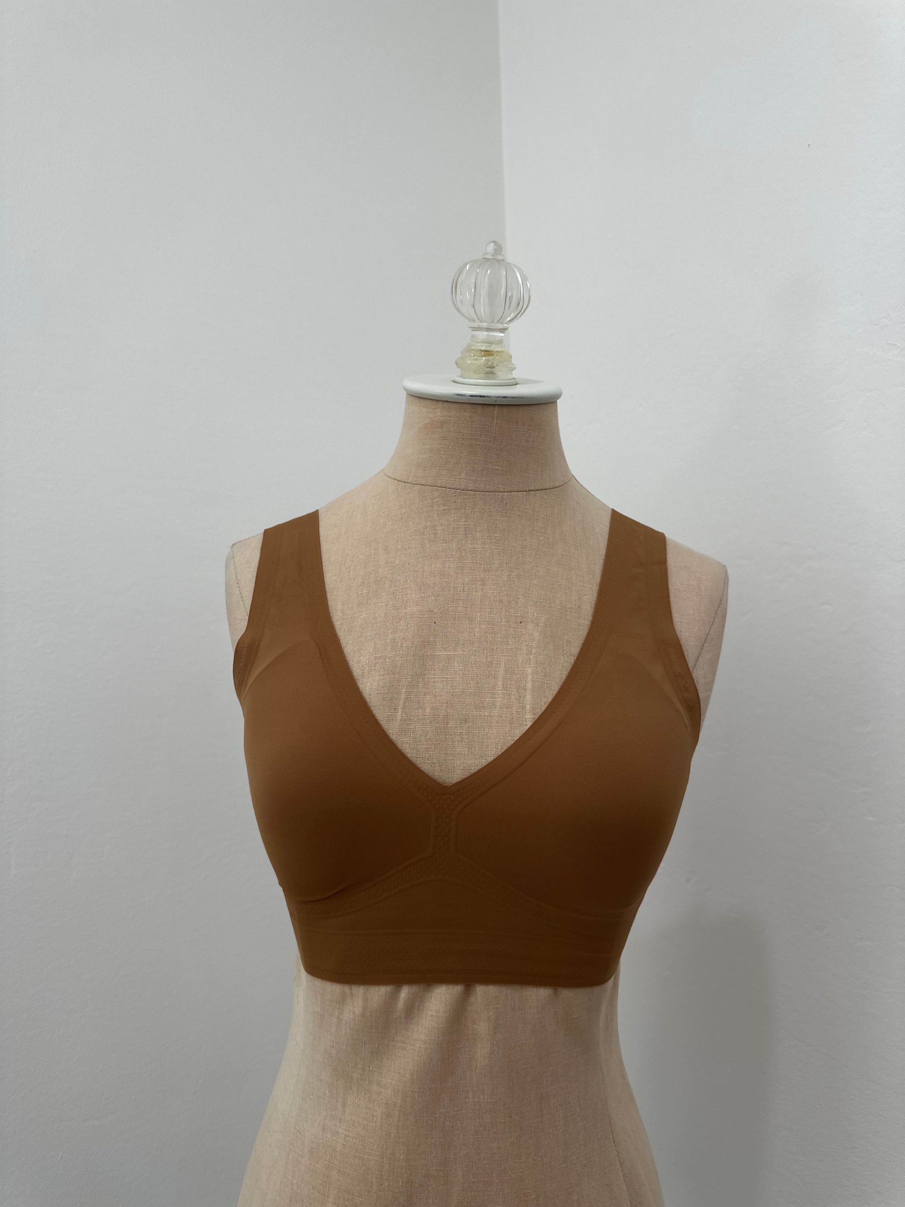 Tan NonAdjustable Bra Wireless (Size Small)