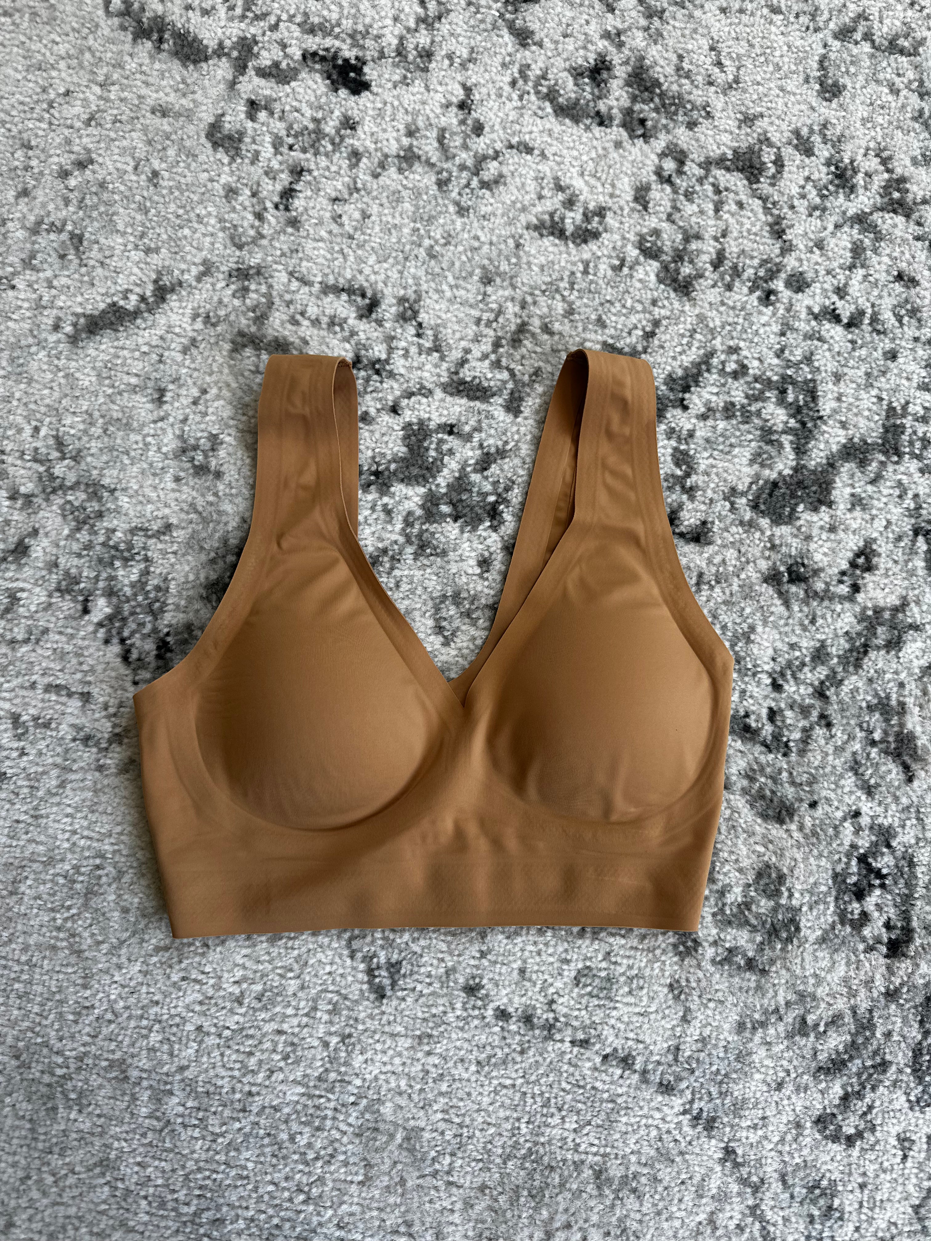 Tan NonAdjustable Bra Wireless (Size Small)