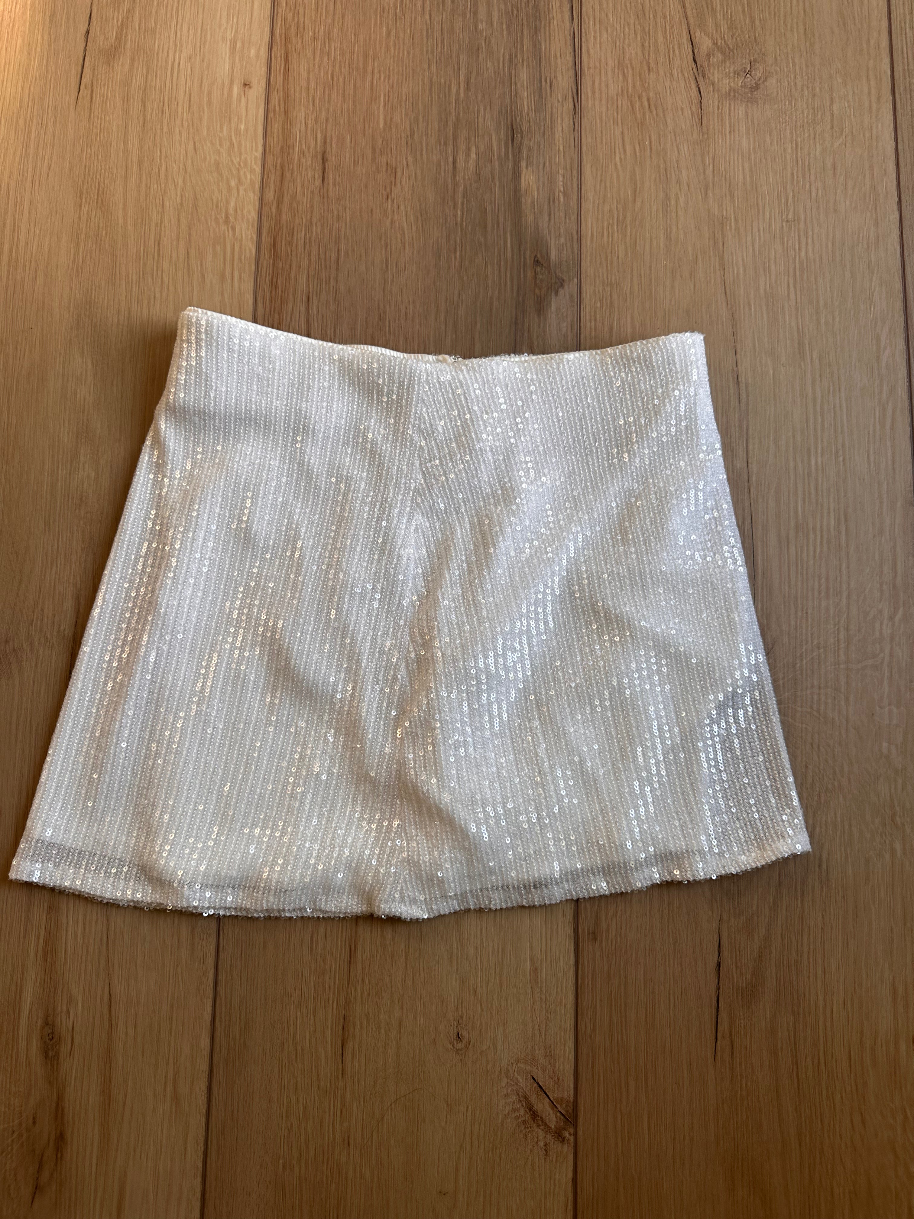 White Sparkle Show Me Your Mumu Set New (Size Small Top Medium Skort)