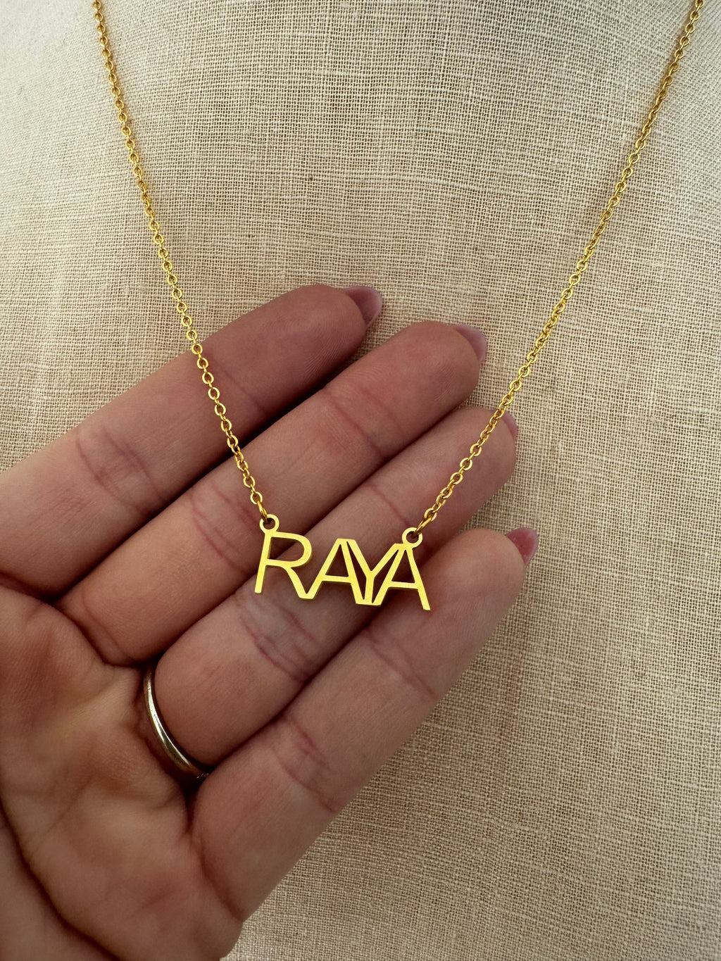 "RAYA" Gold Name Necklace