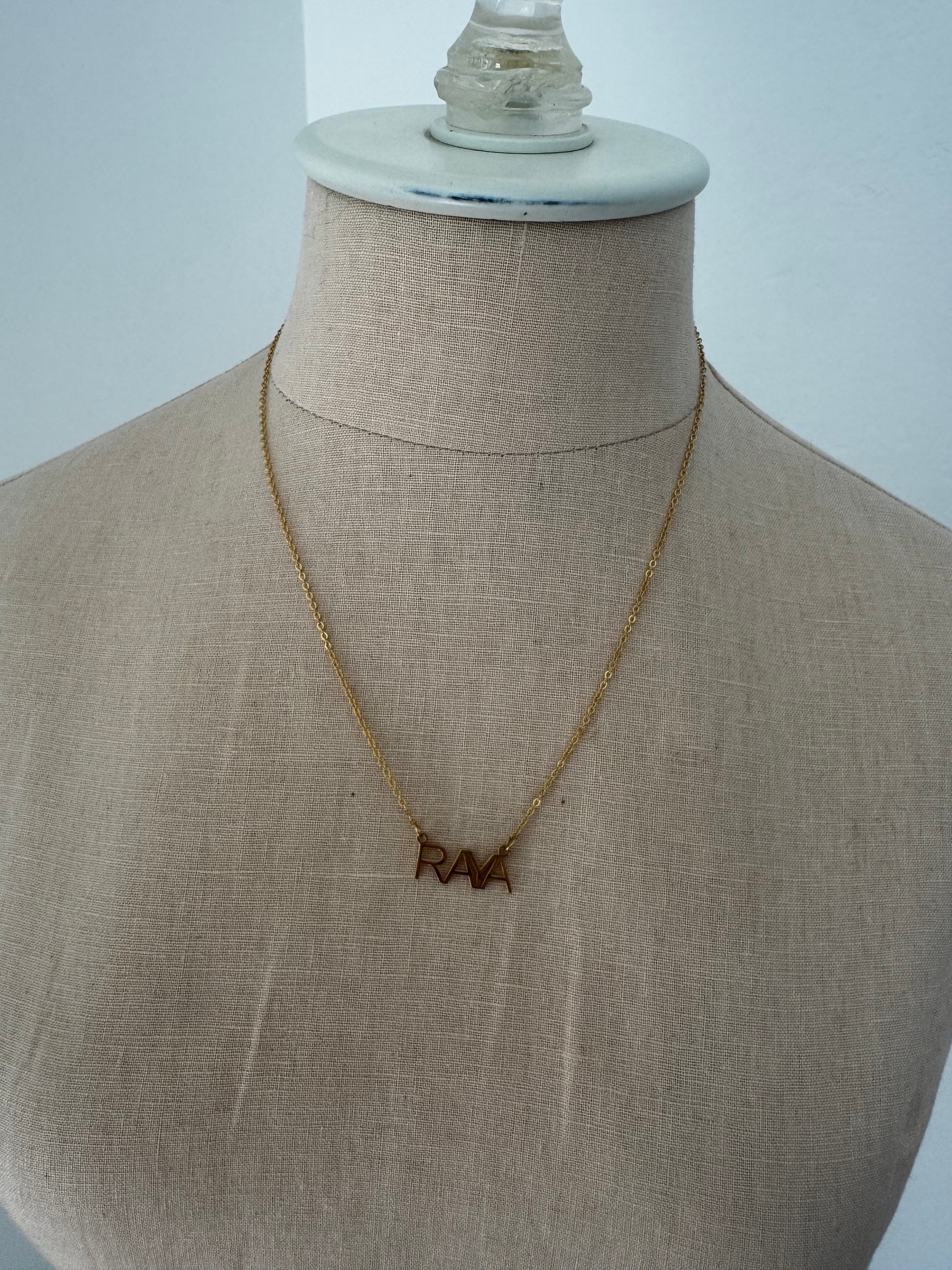 "RAYA" Gold Name Necklace