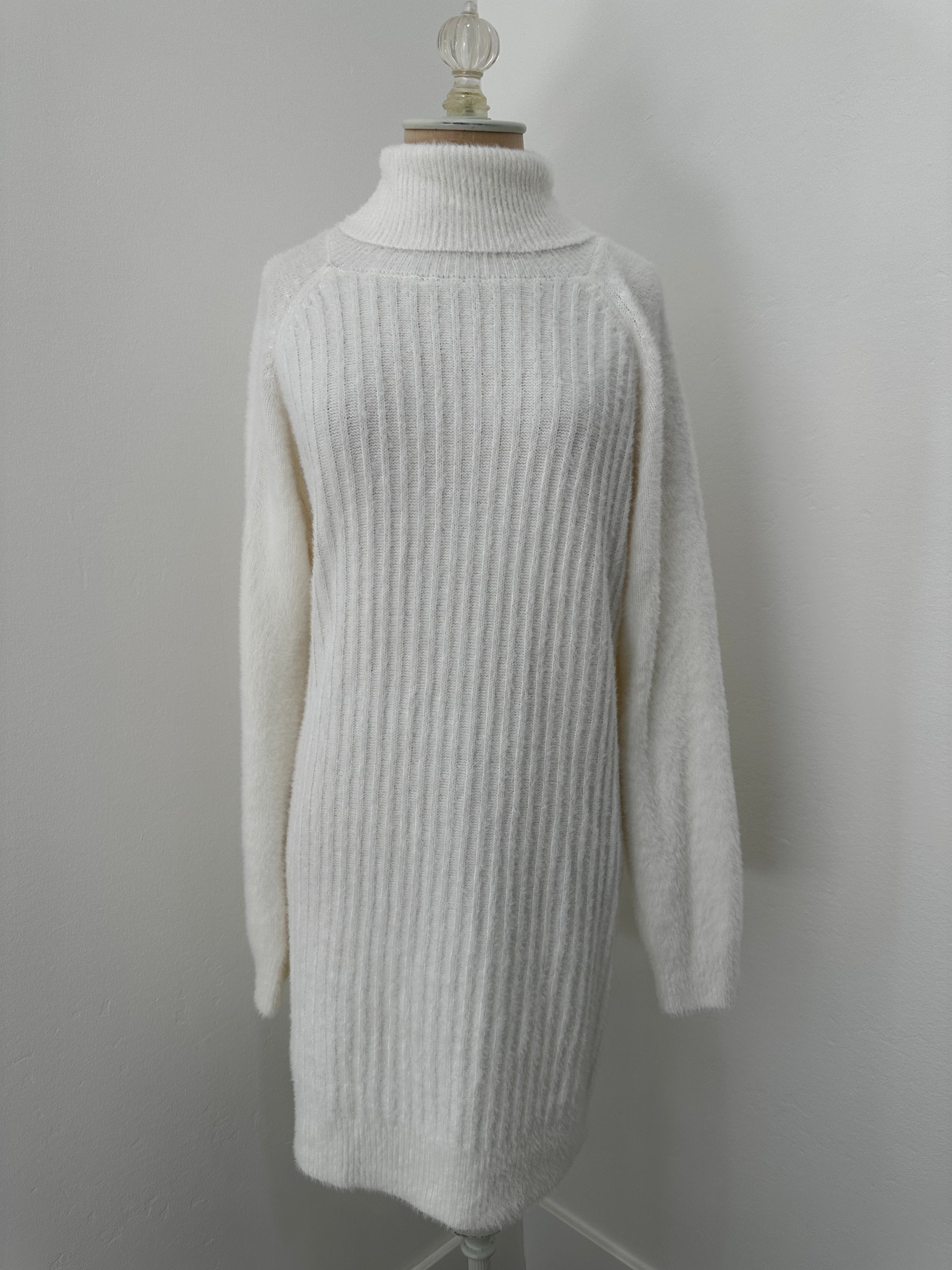 White Turtle Neck sweater Dress (size medium)