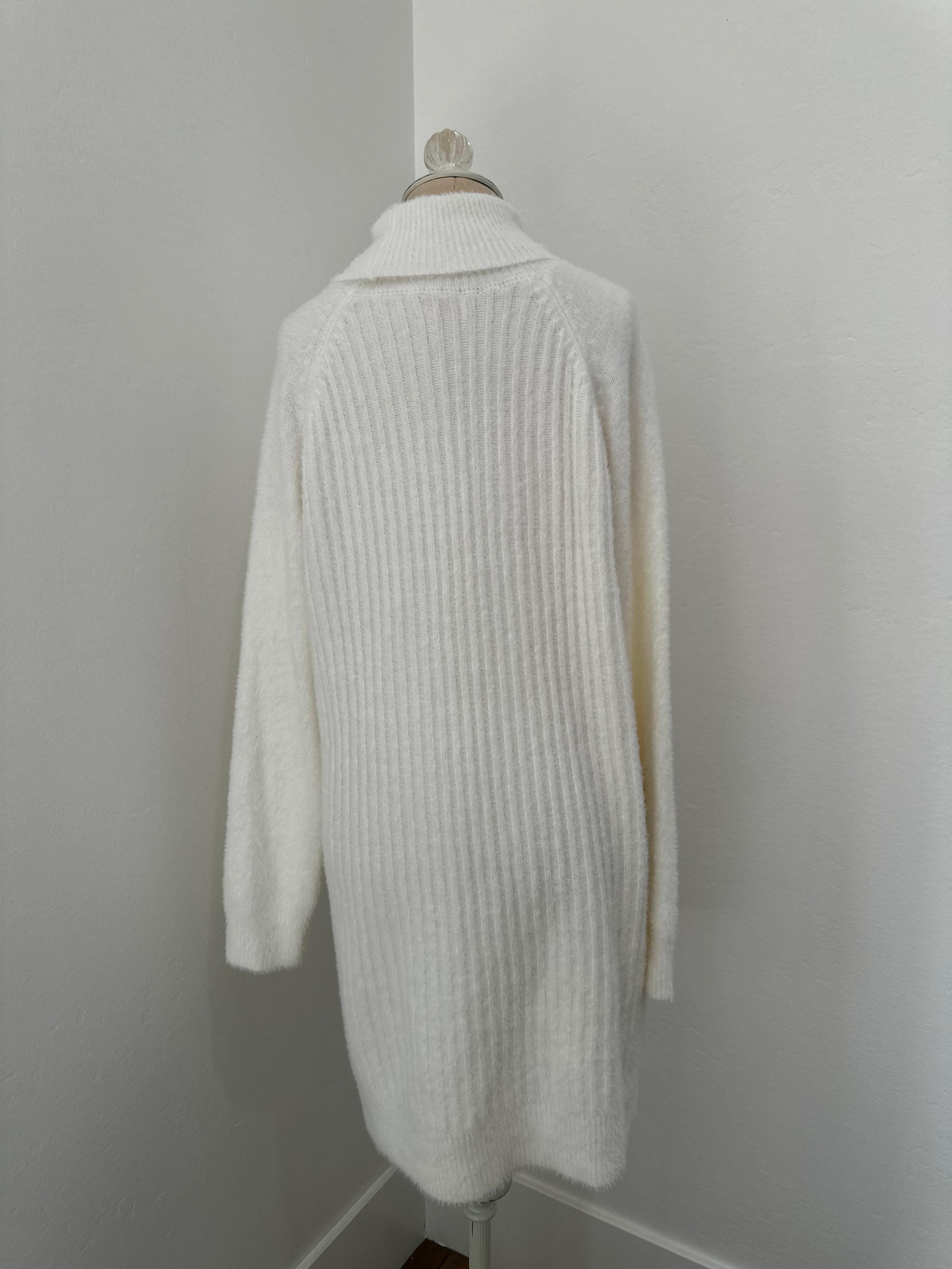 White Turtle Neck sweater Dress (size medium)
