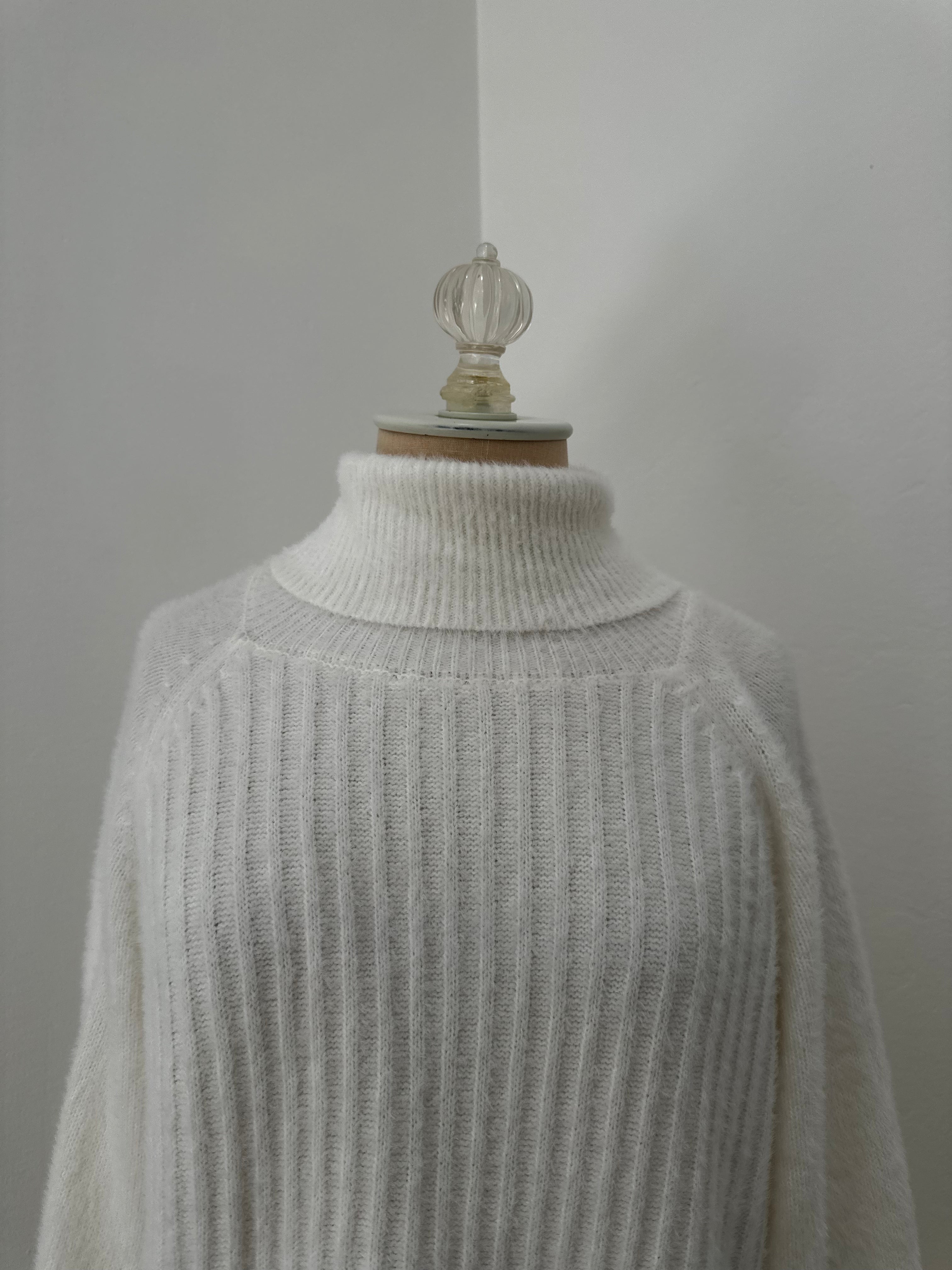 White Turtle Neck sweater Dress (size medium)