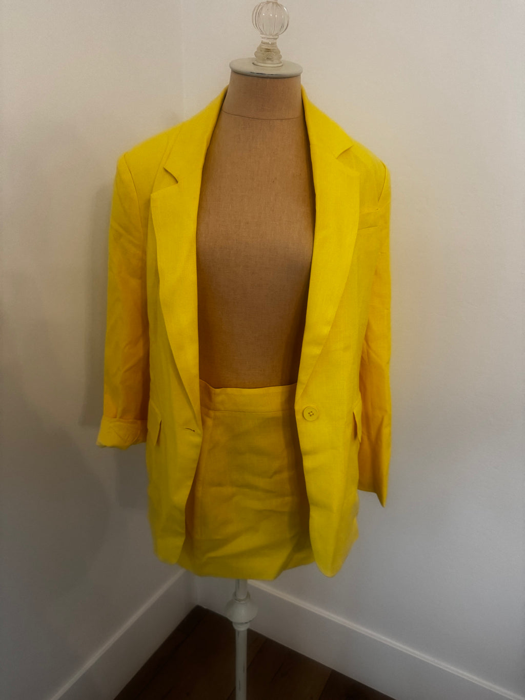 Yellow 2-Piece Blazer & Skirt Set