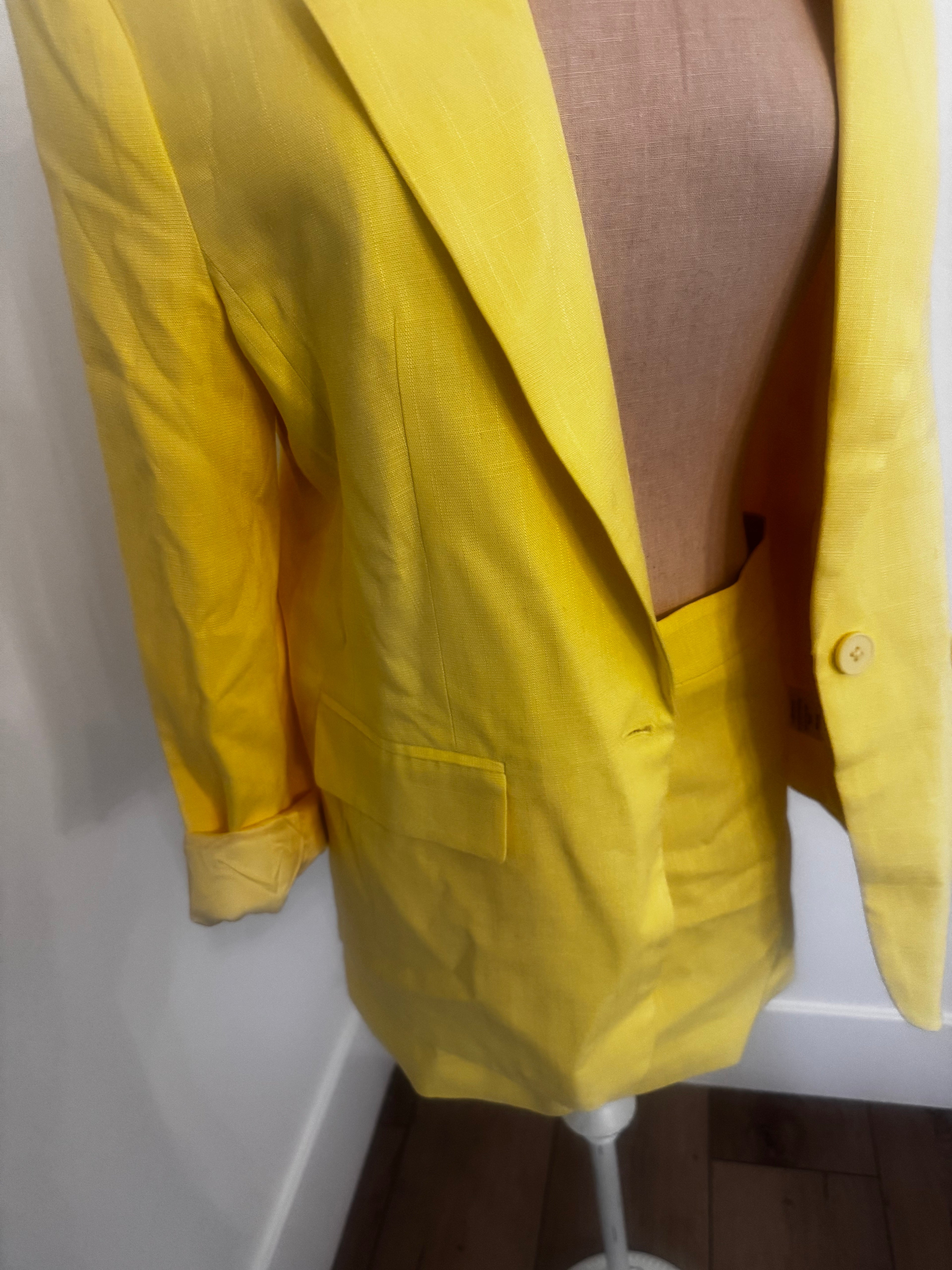 Yellow 2-Piece Blazer & Skirt Set