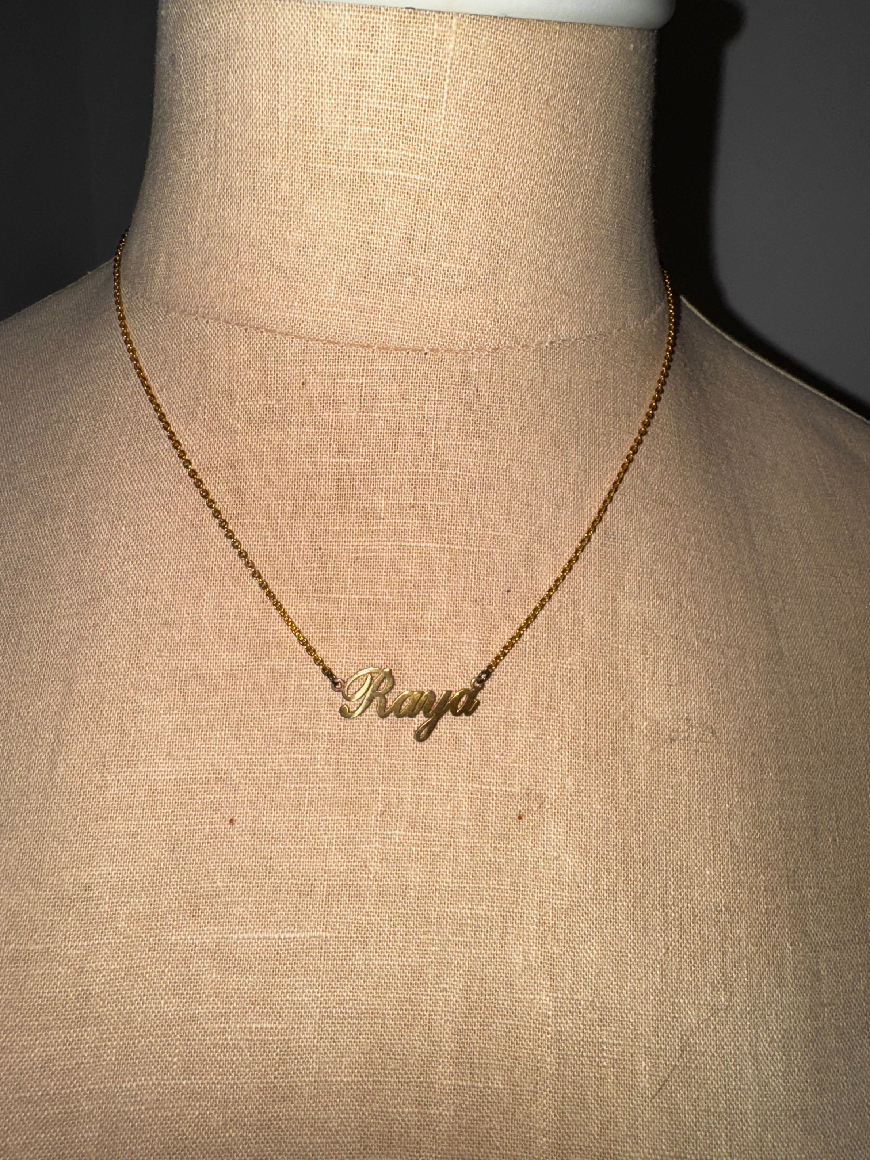 Gold "RAYA" Name Necklace