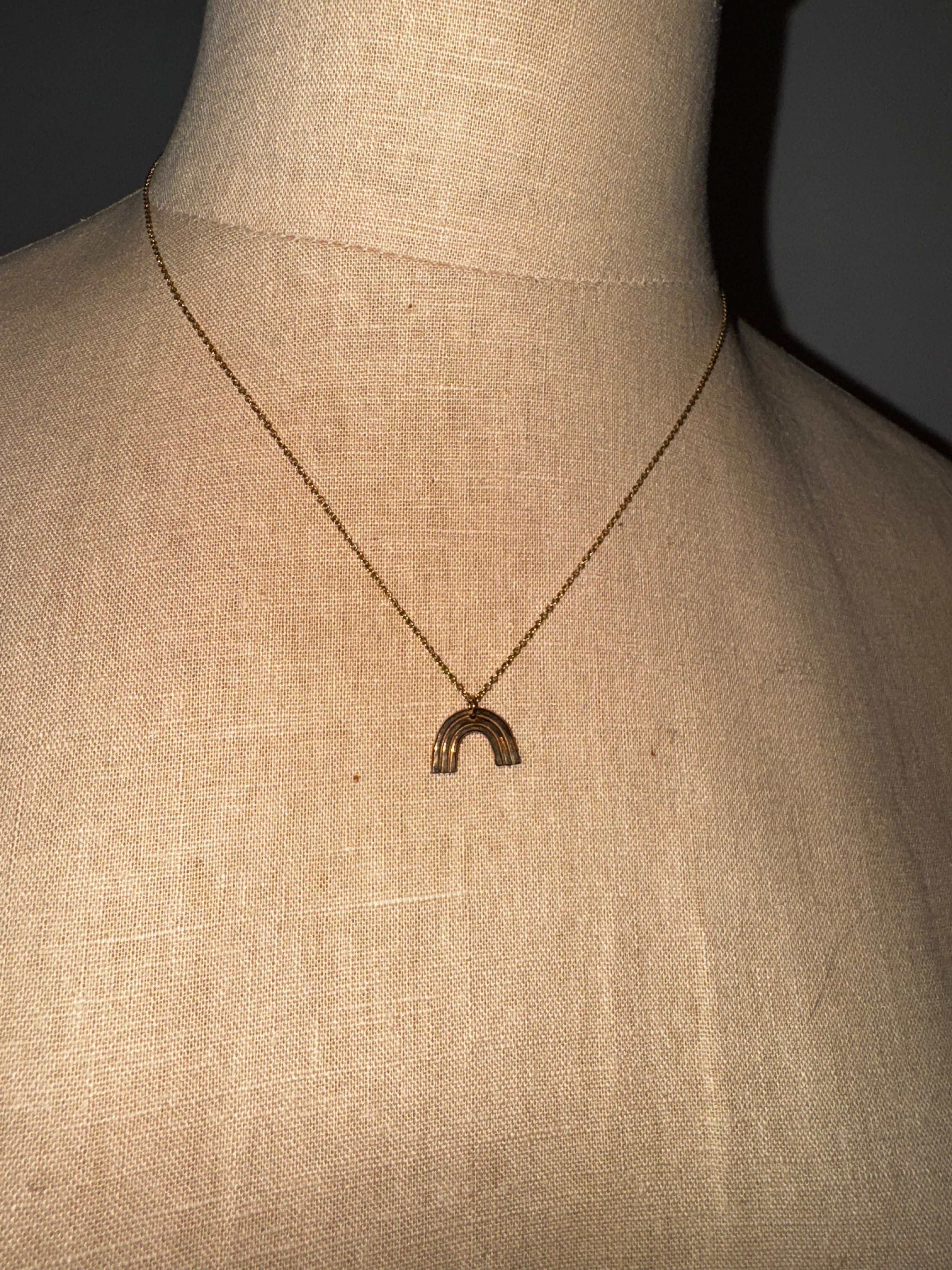 Gold Rainbow Charm Necklace