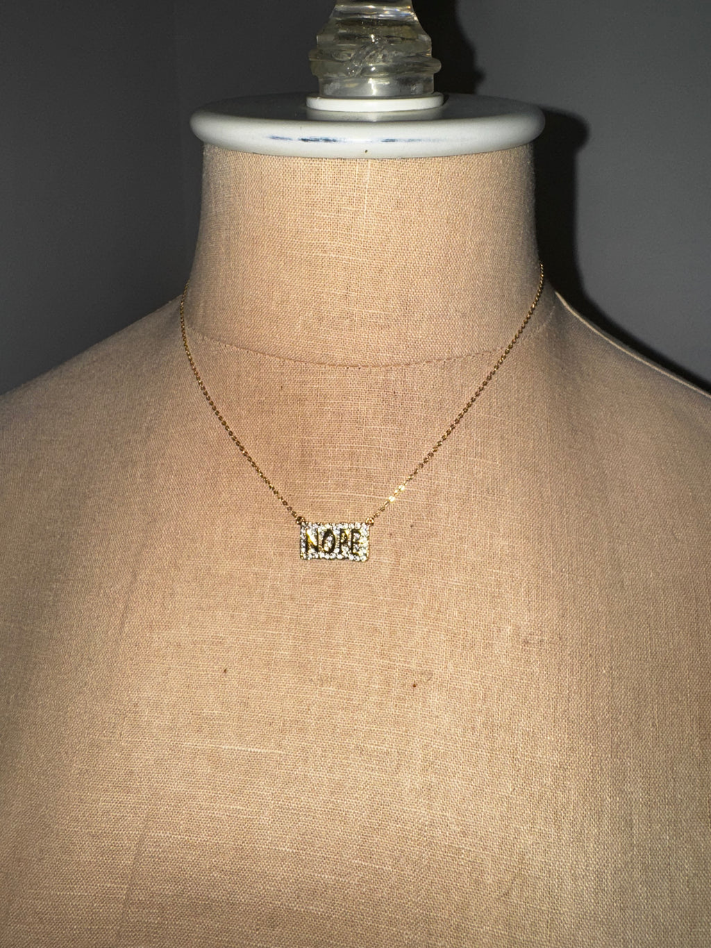 Gold "NOPE" Necklace
