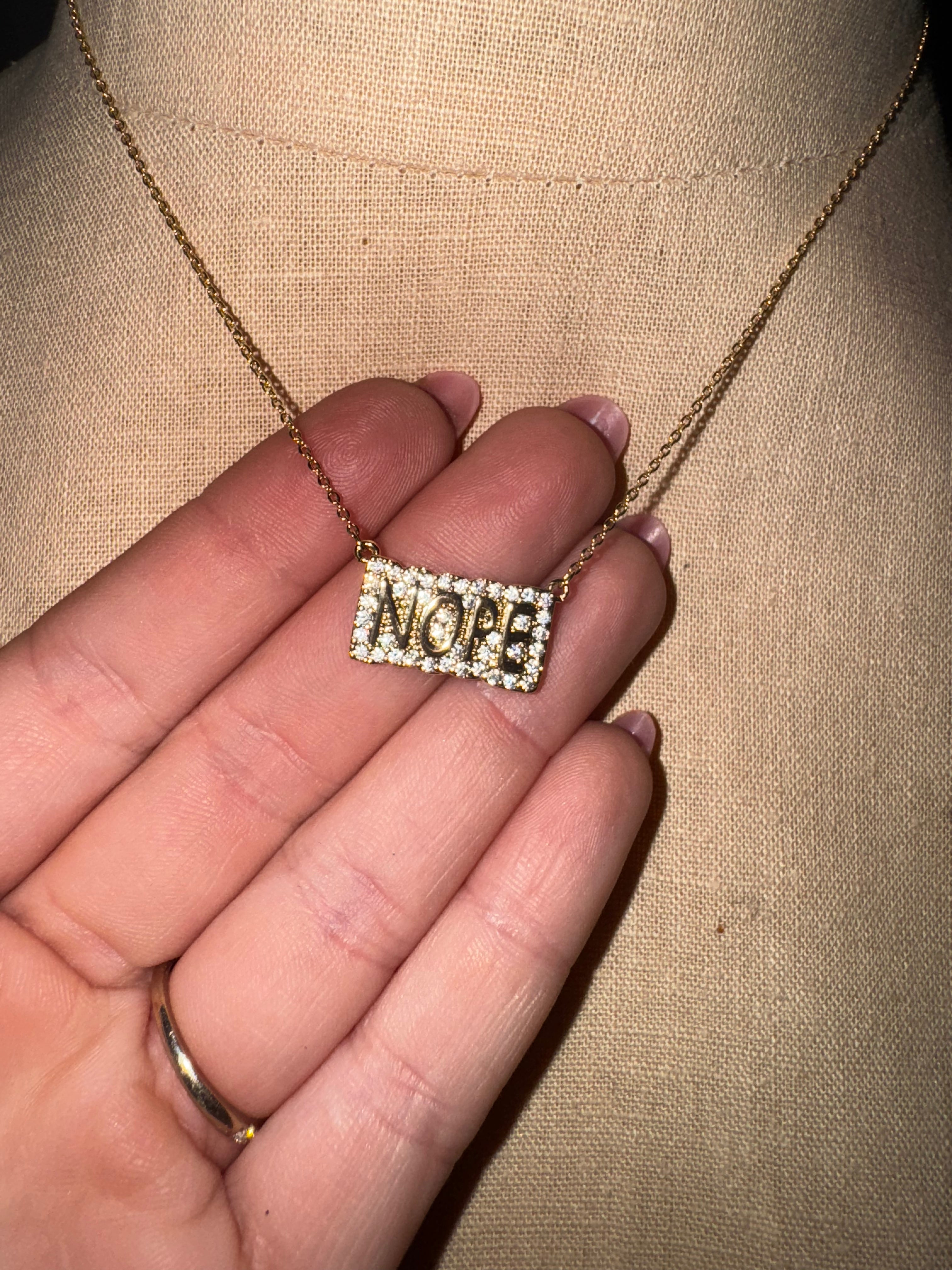 Gold "NOPE" Necklace