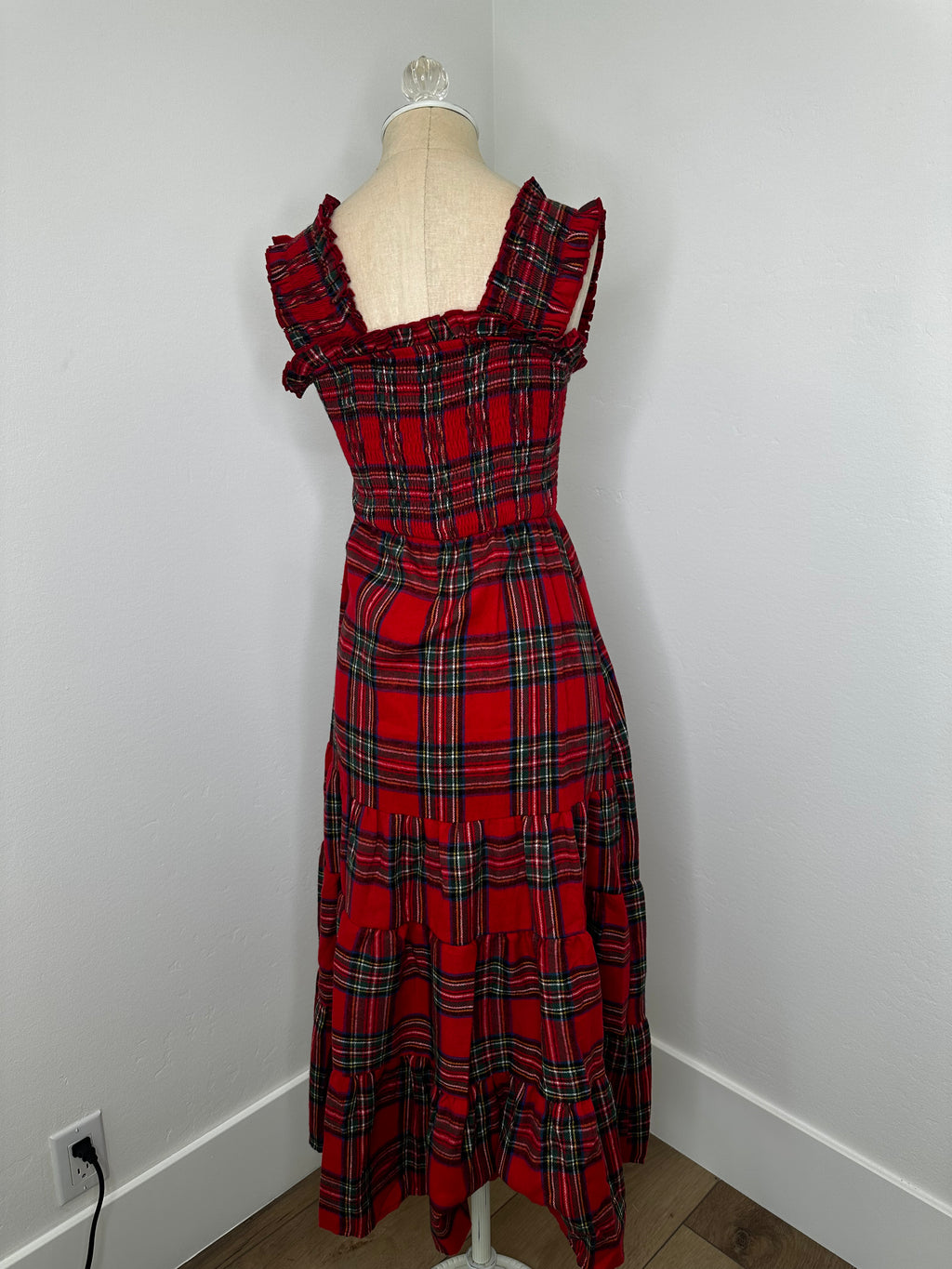 Red Plaid /Tartan Dress Ankle Length (Size Small)