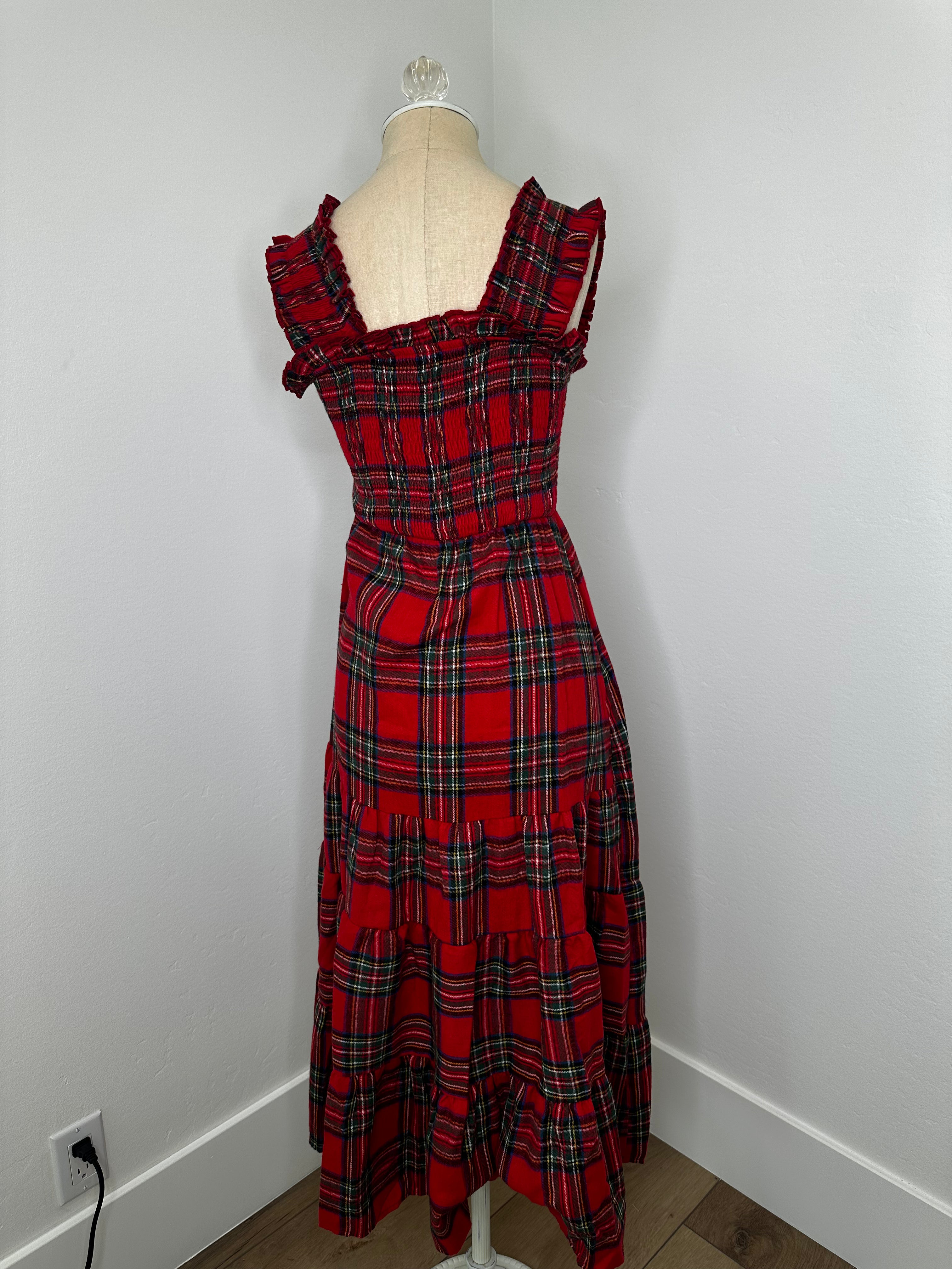 Red Plaid /Tartan Dress Ankle Length (Size Small)