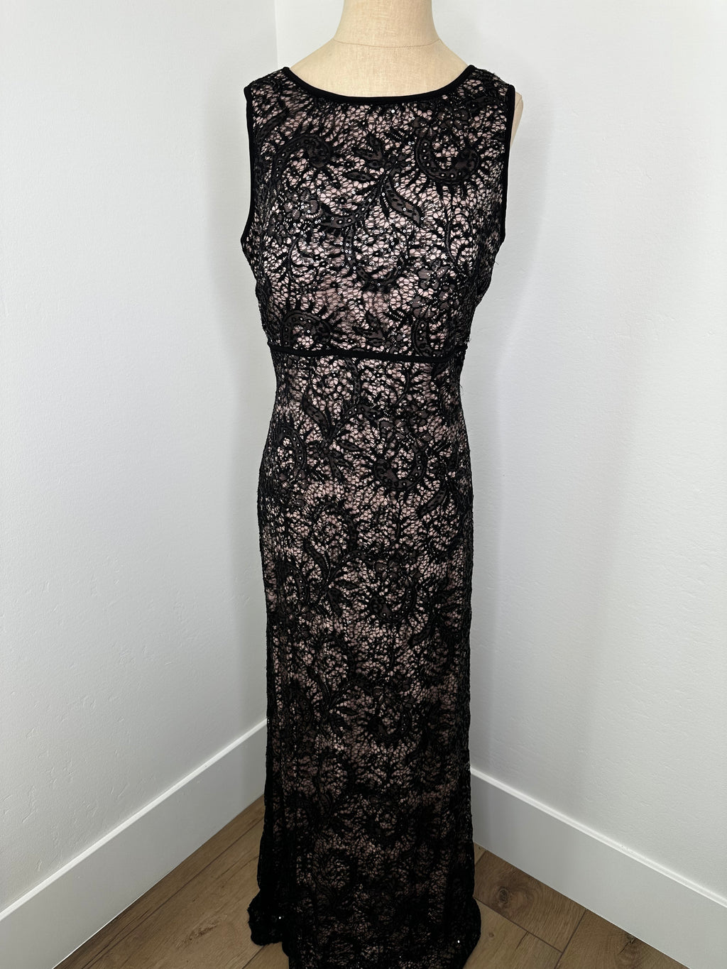 formal Black Lace Dress (Size 14)