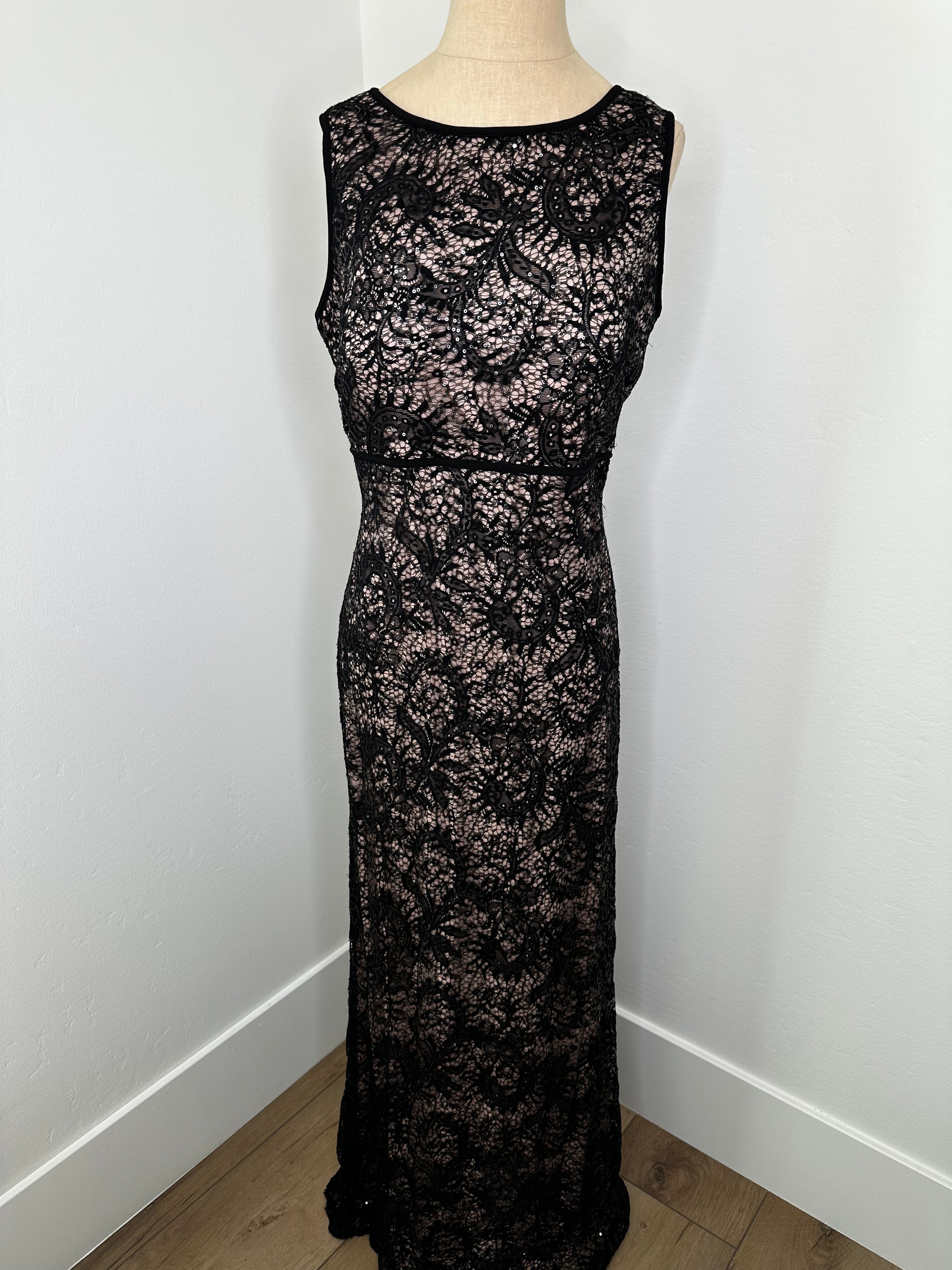 formal Black Lace Dress (Size 14)
