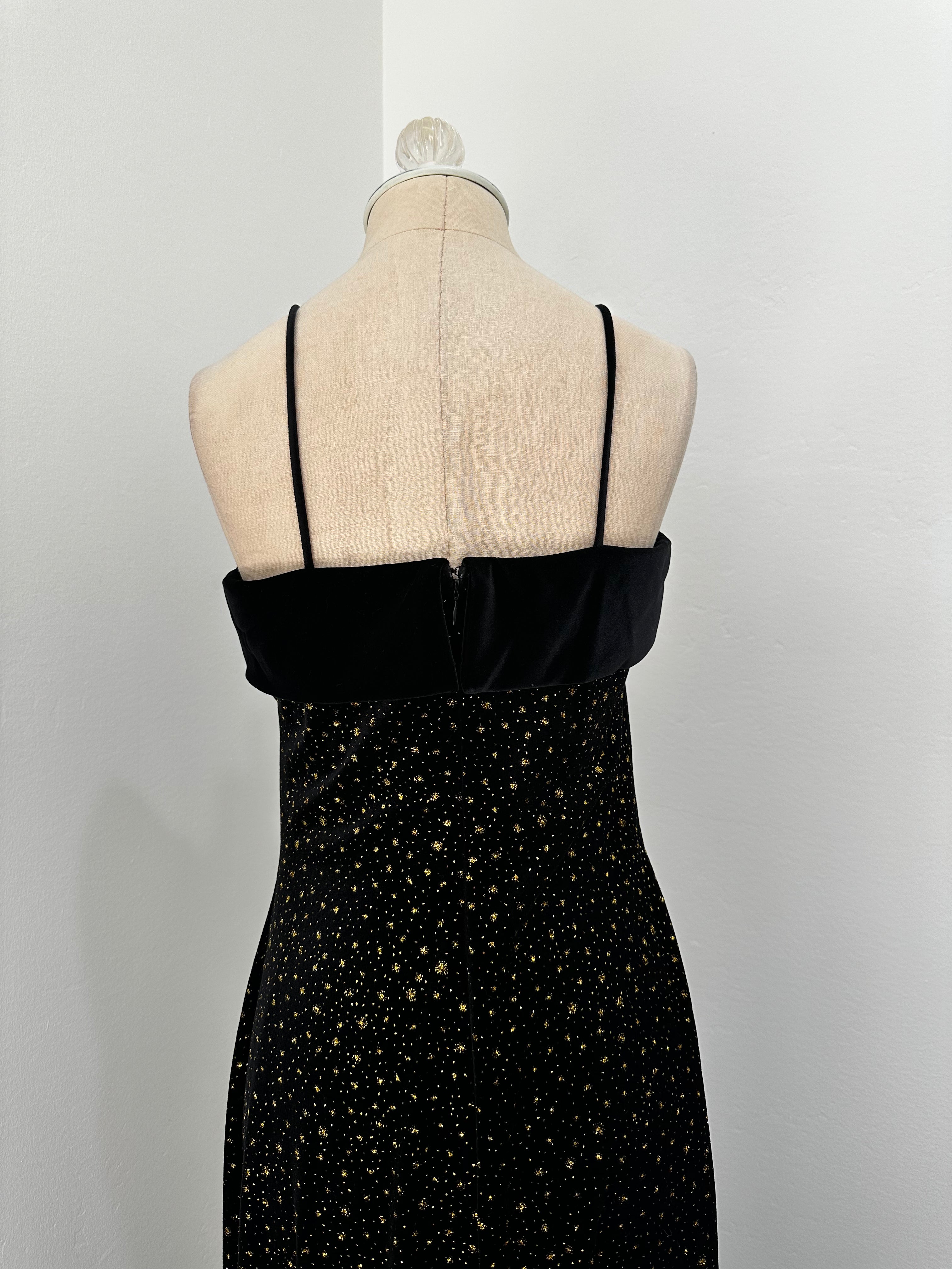 formal Black and Gold Dress (Size 8)