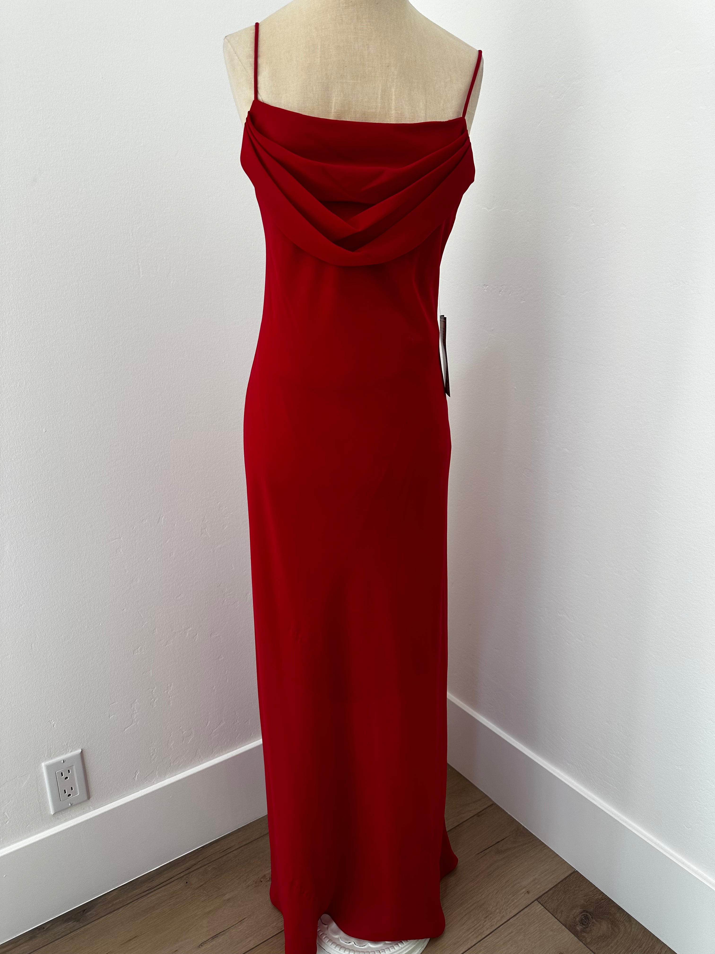 formal Red Maxi Dress (Size 10 large)