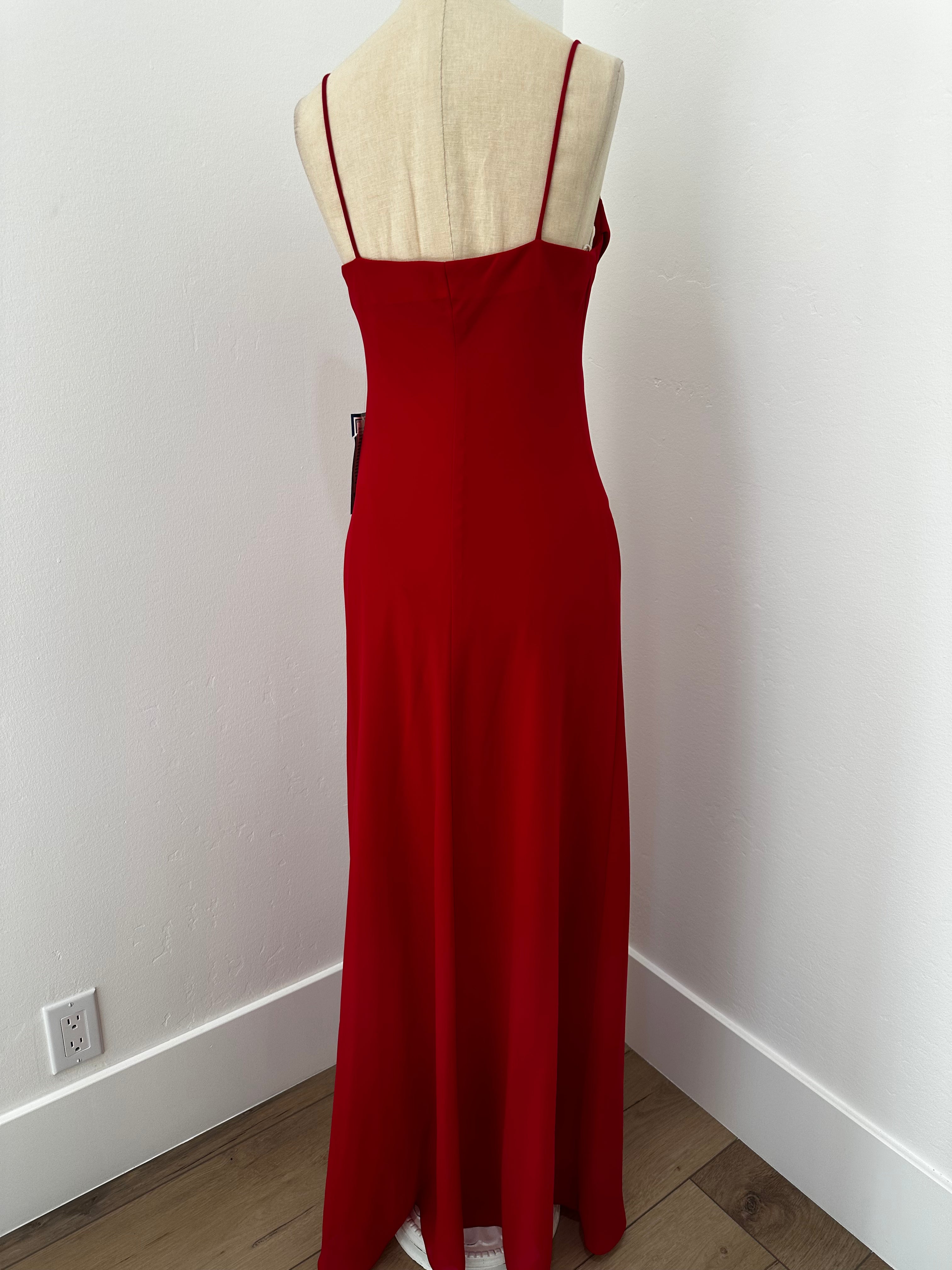 formal Red Maxi Dress (Size 10 large)