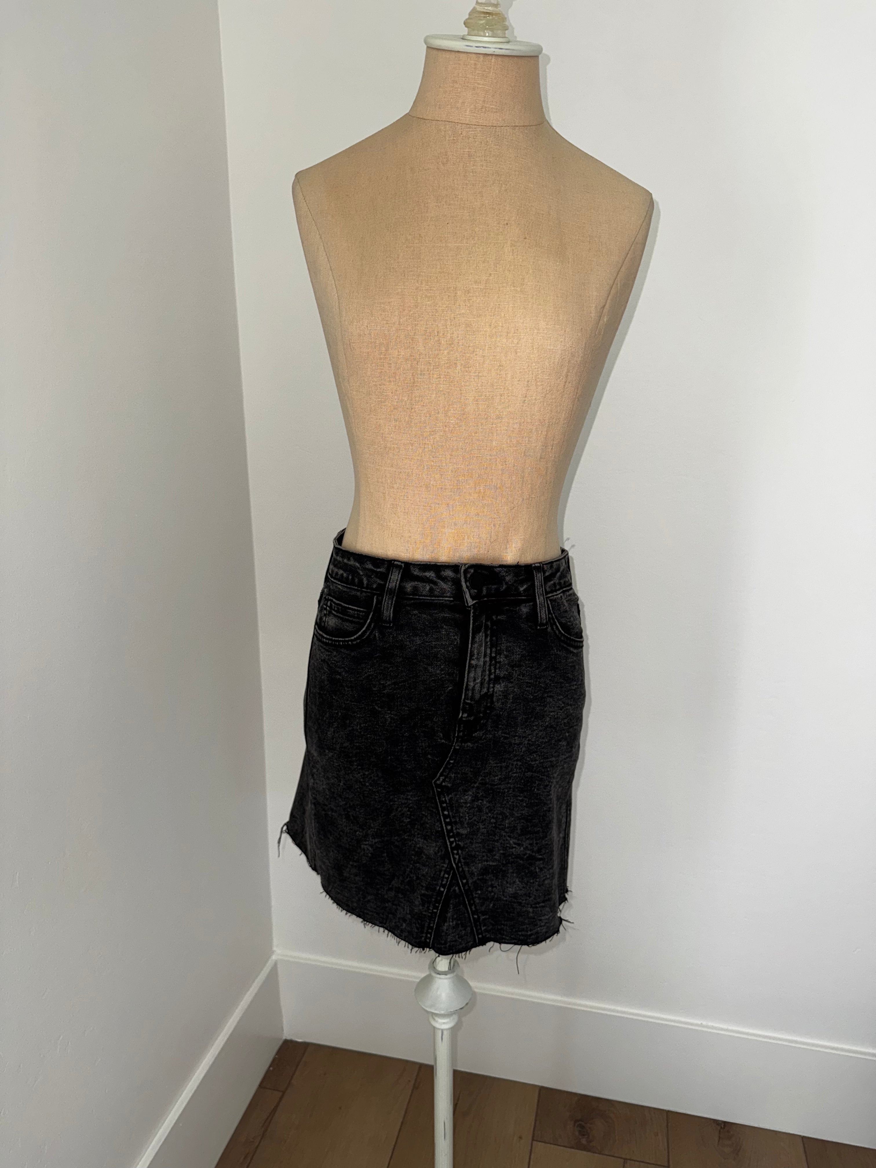 Black Jean Skirt (Size: XS but VERY Stretchy)