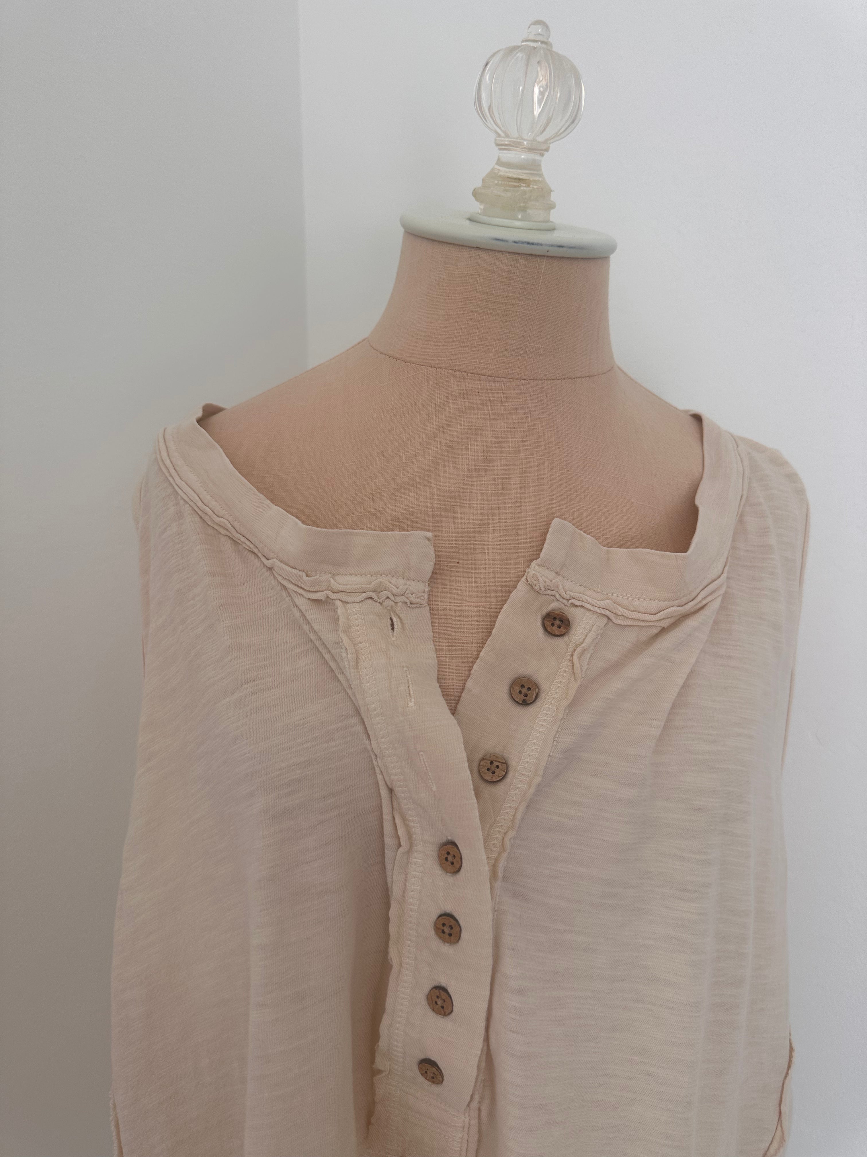 New Beige Free People Top (Size Small)