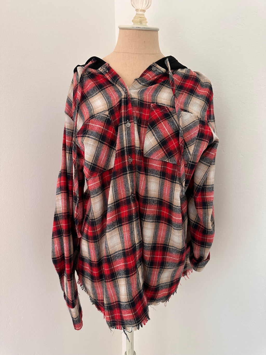 Red Flannel Hoodie (size small)