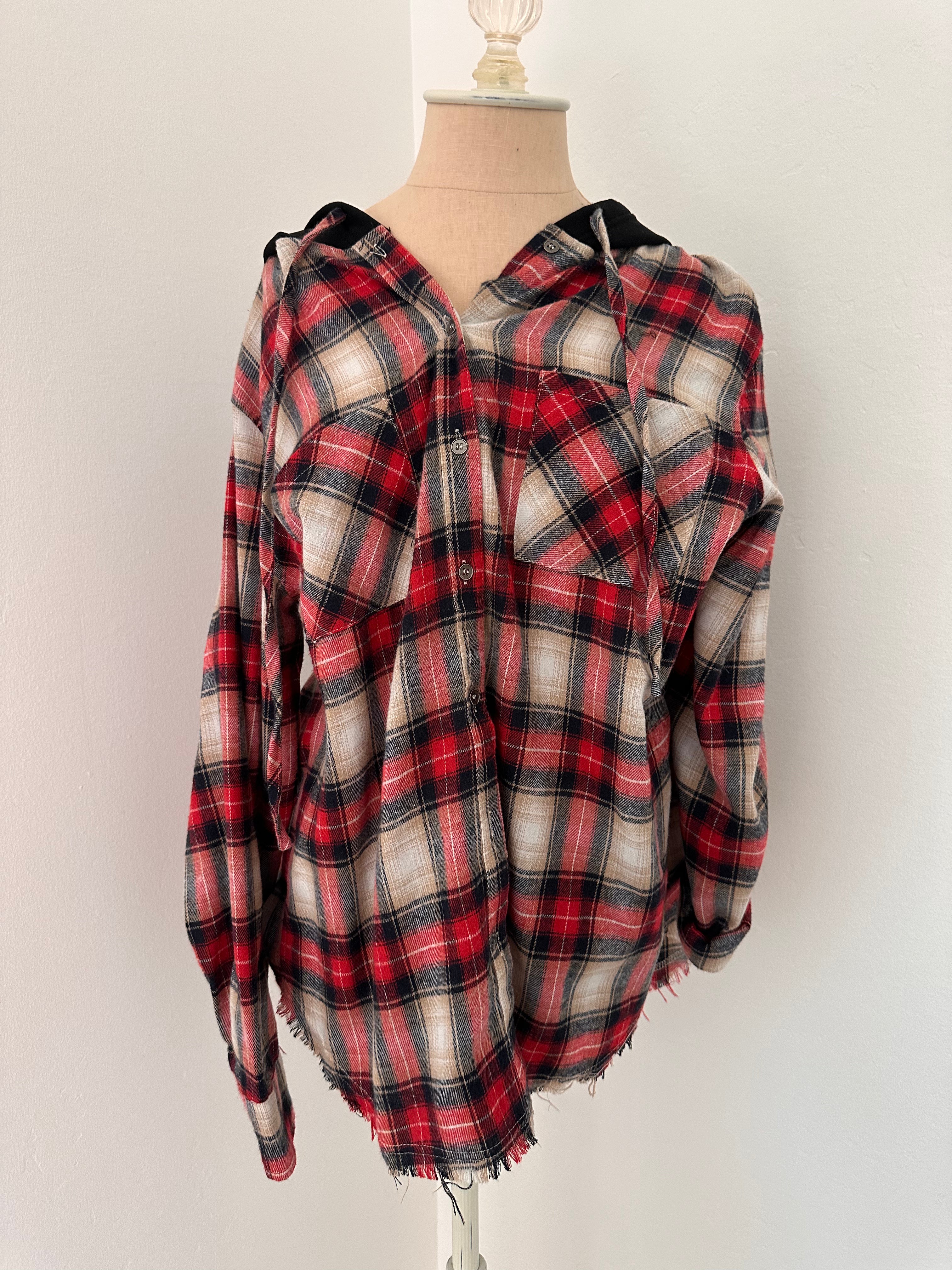 Red Flannel Hoodie (size small)