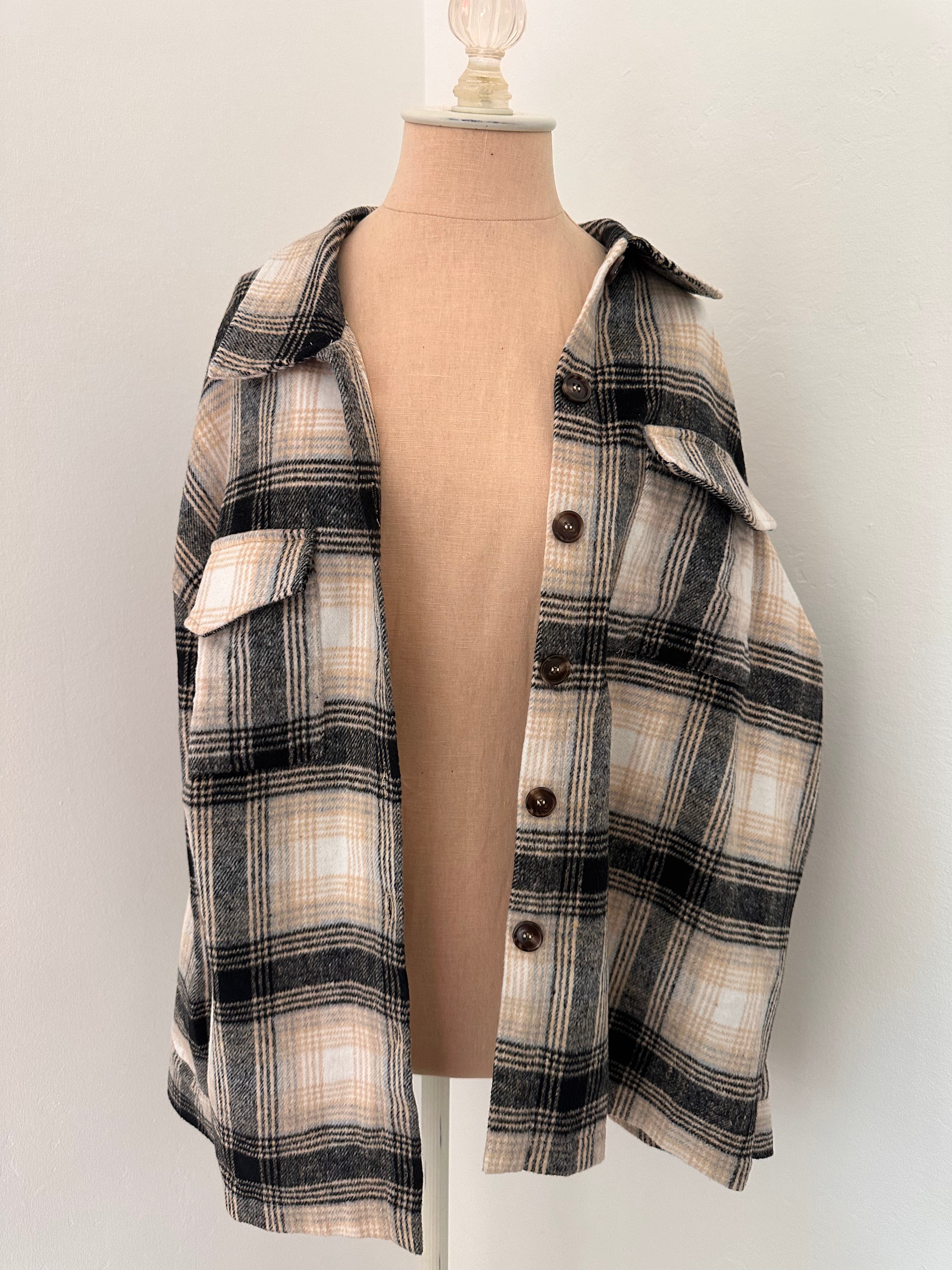 Plaid Pink Lily Flannel (Size Medium)