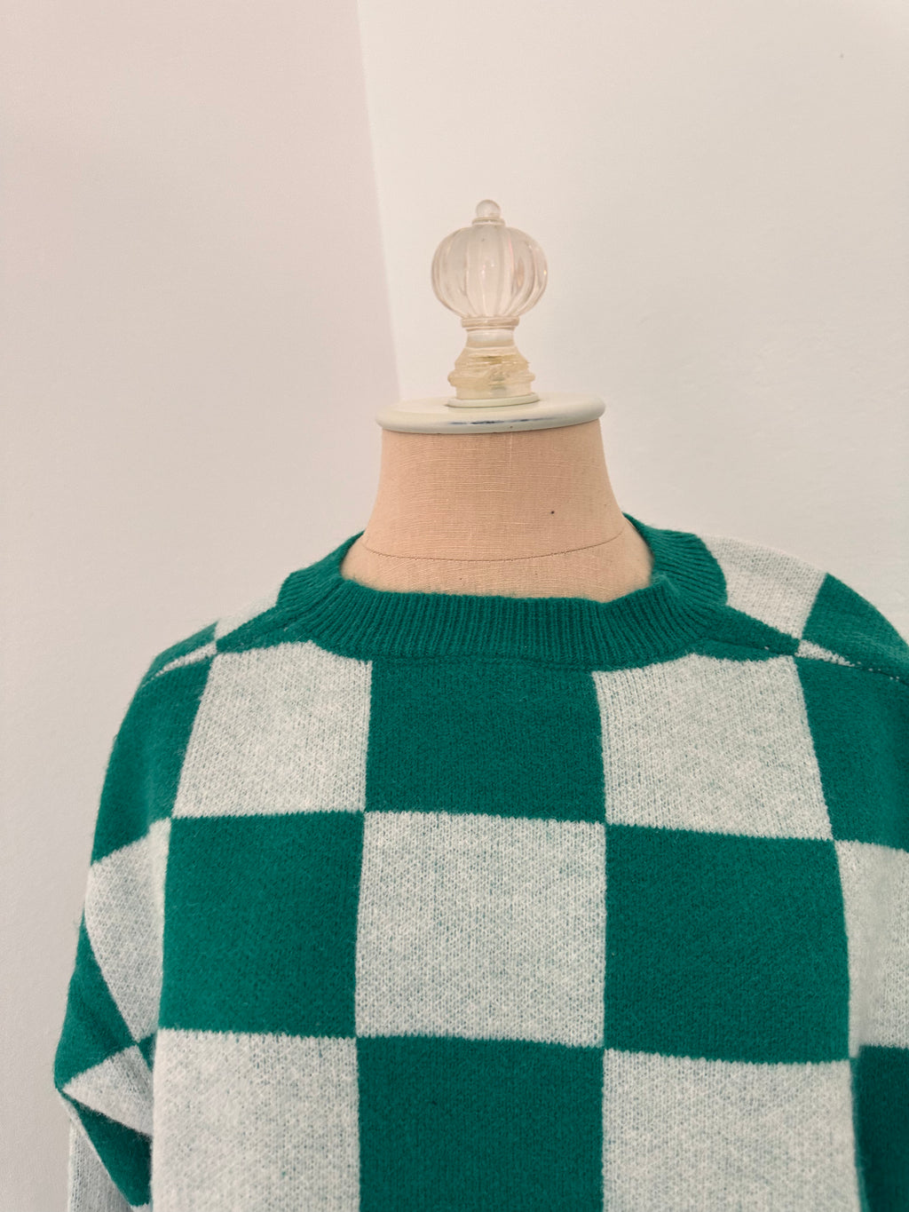 Green Checkered Sweater (Size Medium)