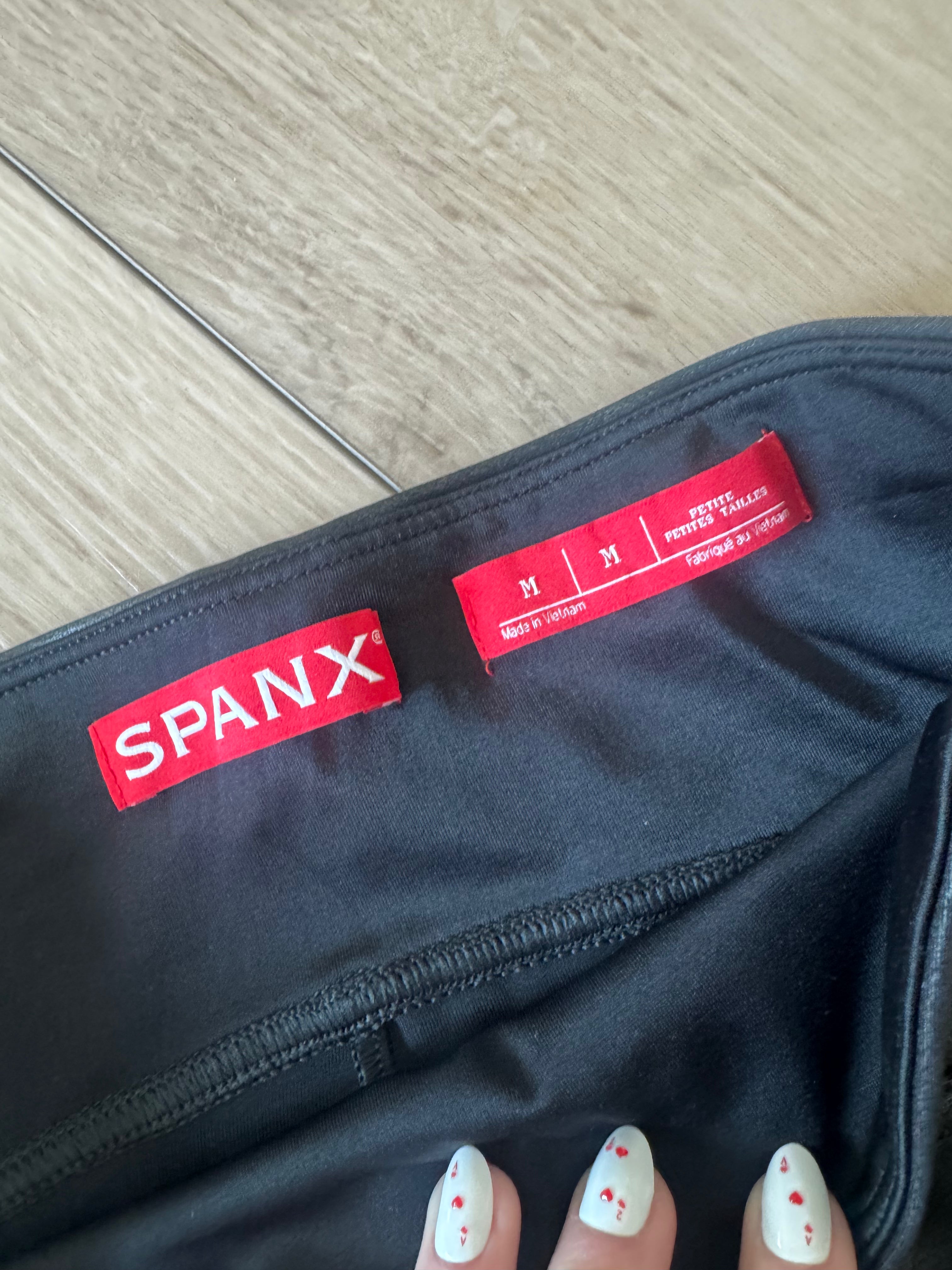 Faux-Leather Spanx Leggings (Size: Medium/Petite)