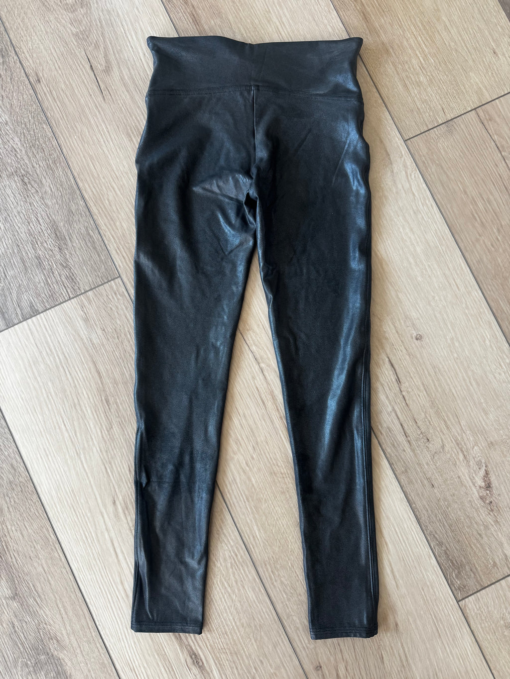 Faux-Leather Spanx Leggings (Size: Medium/Petite)