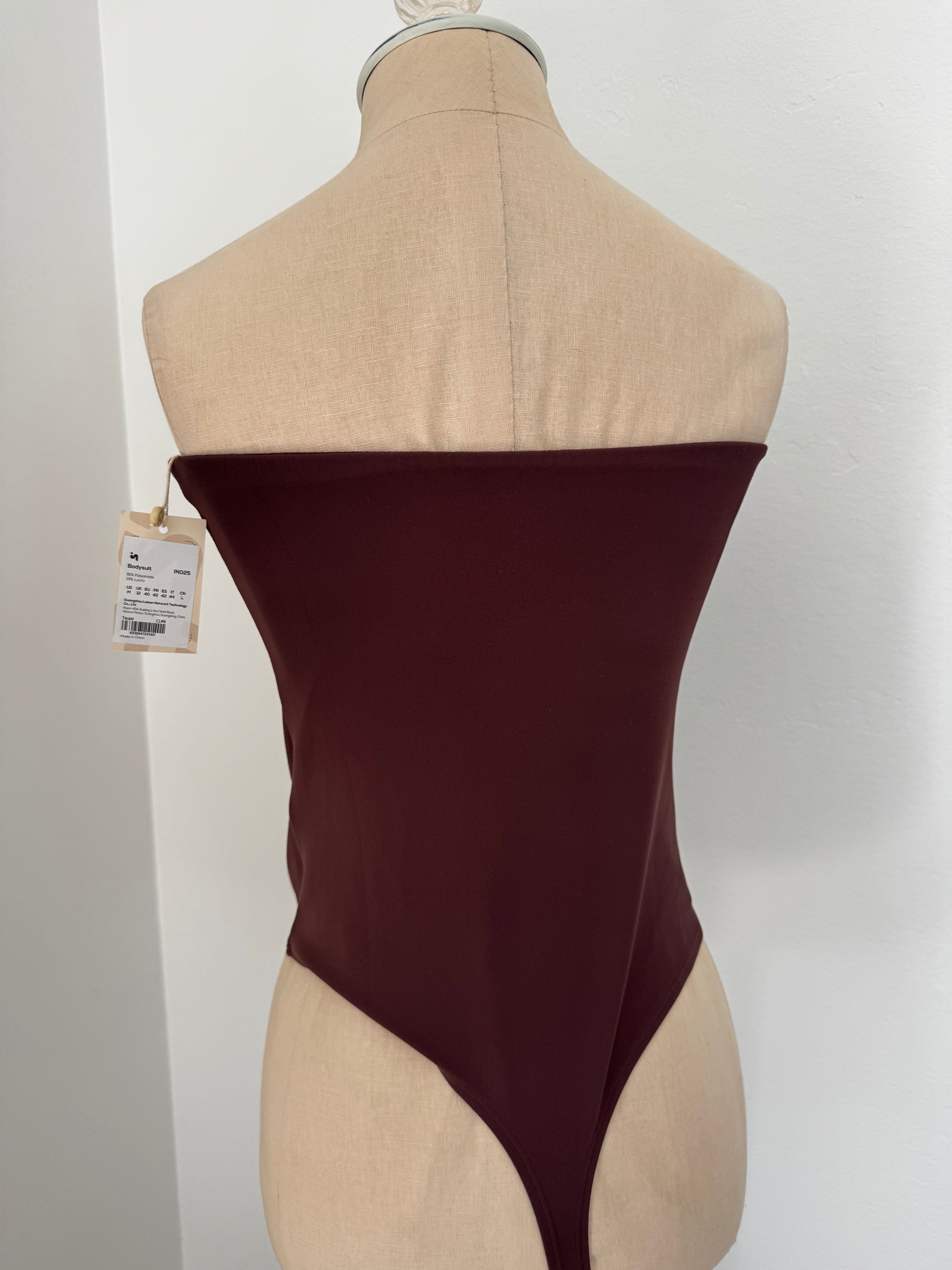 Deep Red/Purple Strapless Bodysuit