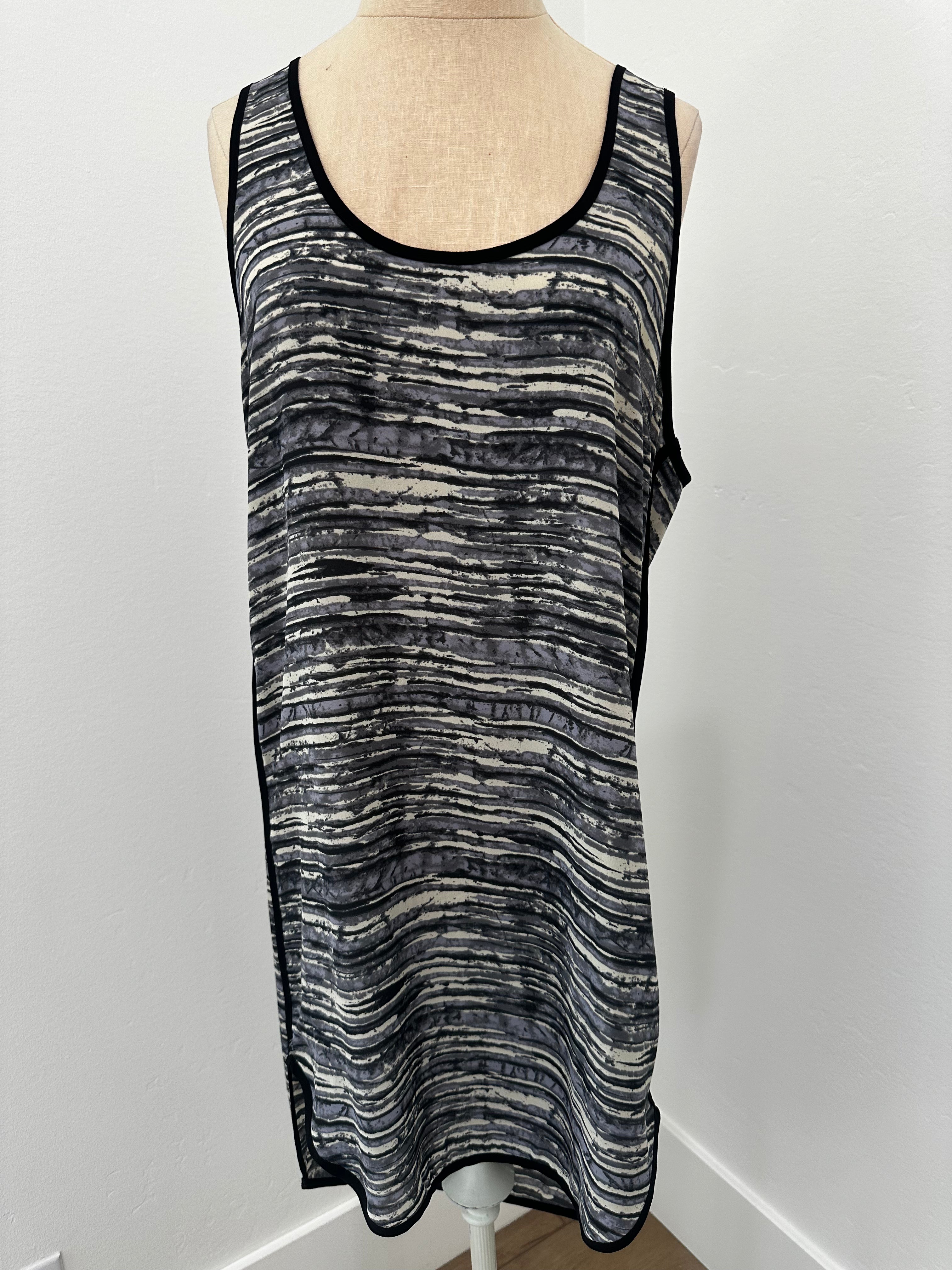Black Multicolor Midi Dress (Size Large)