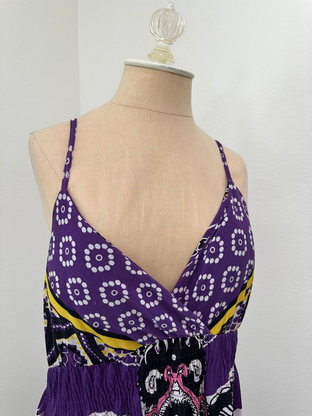 Purple Pattern Maxi Dress (Size Large)