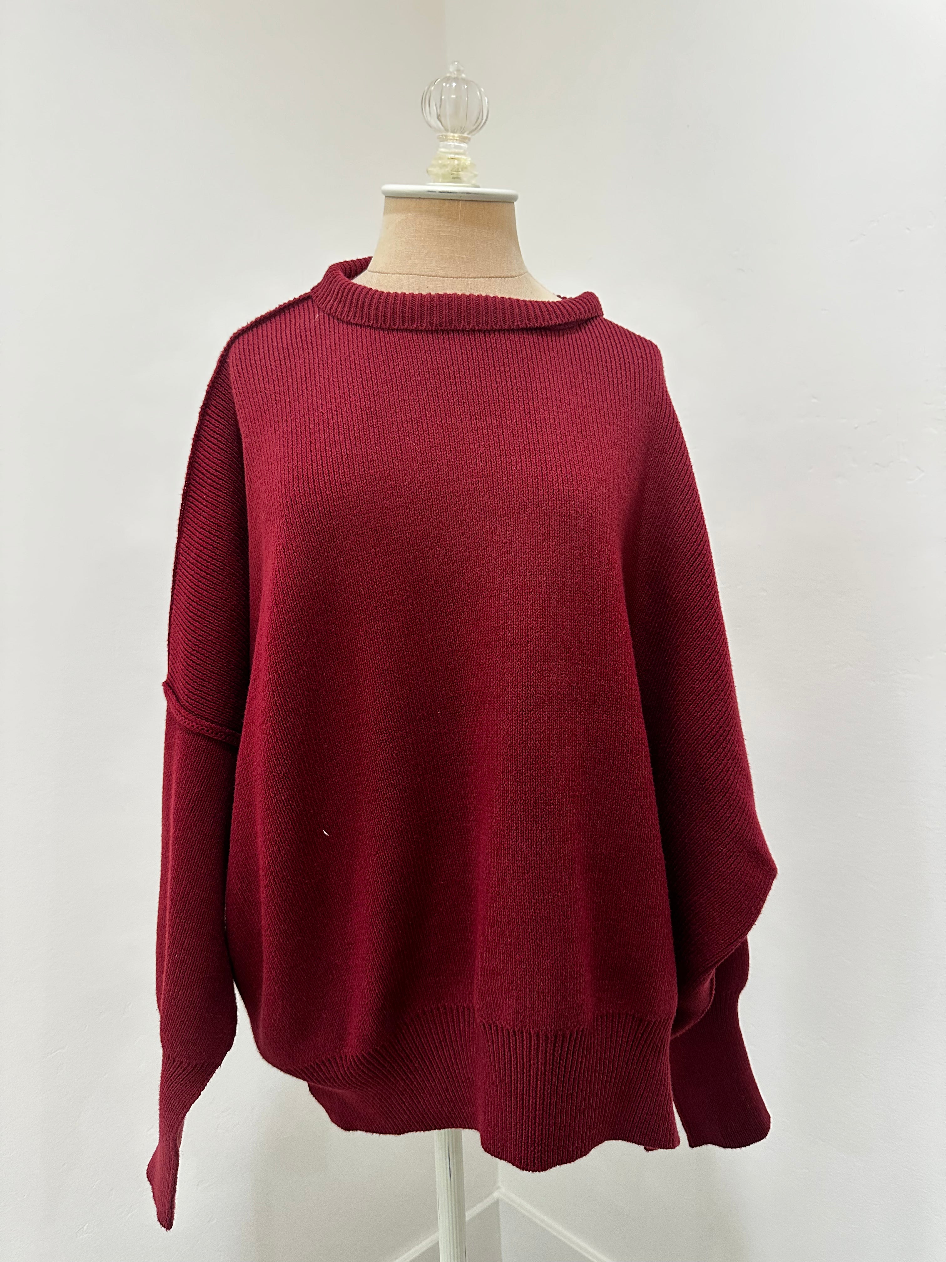 Maroon Pullover Sweater (Size Medium)