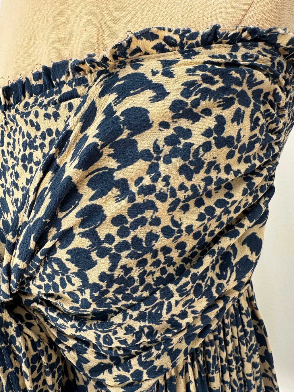 Strapless Blue Pattern Dress