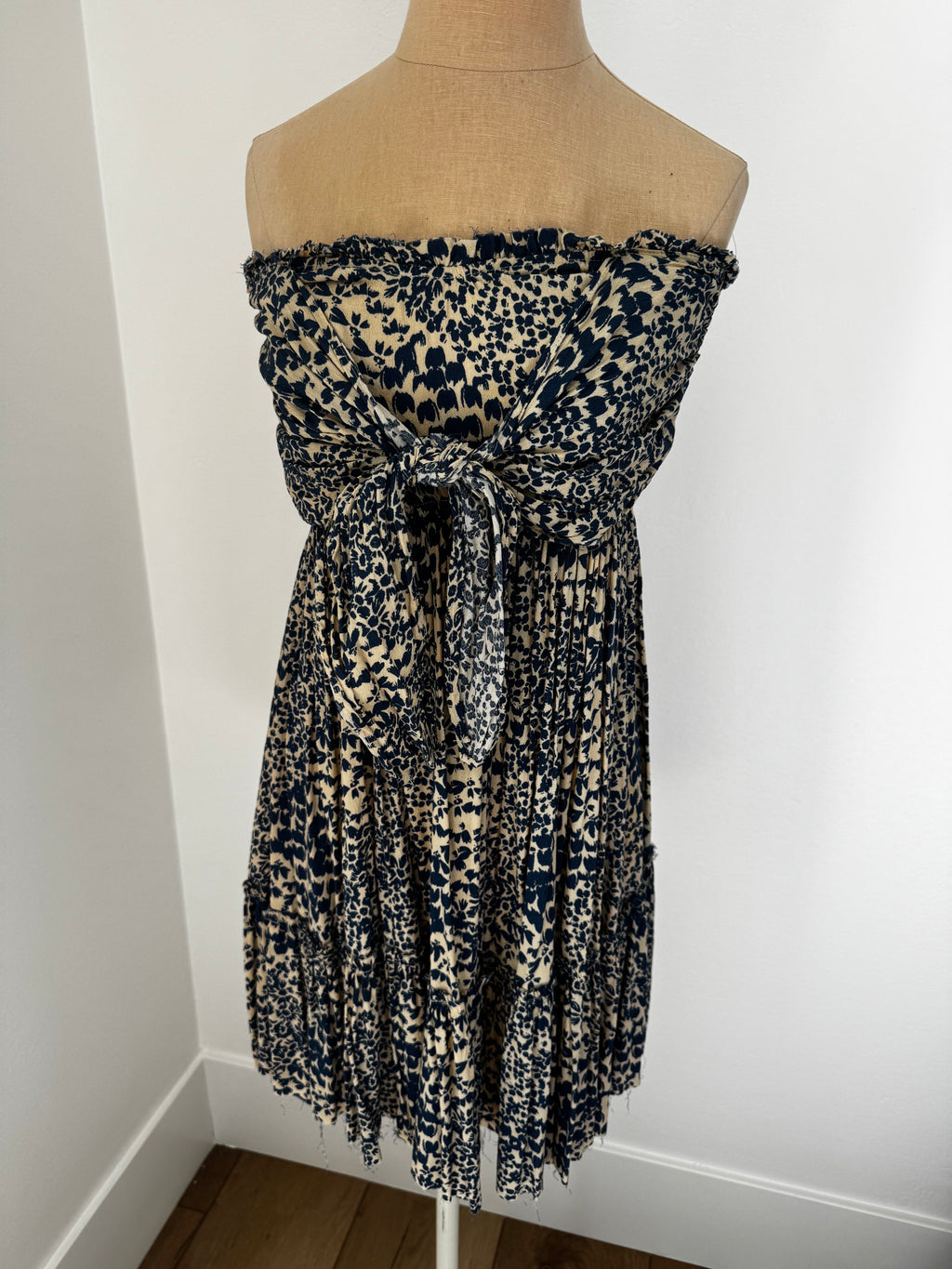 Strapless Blue Pattern Dress