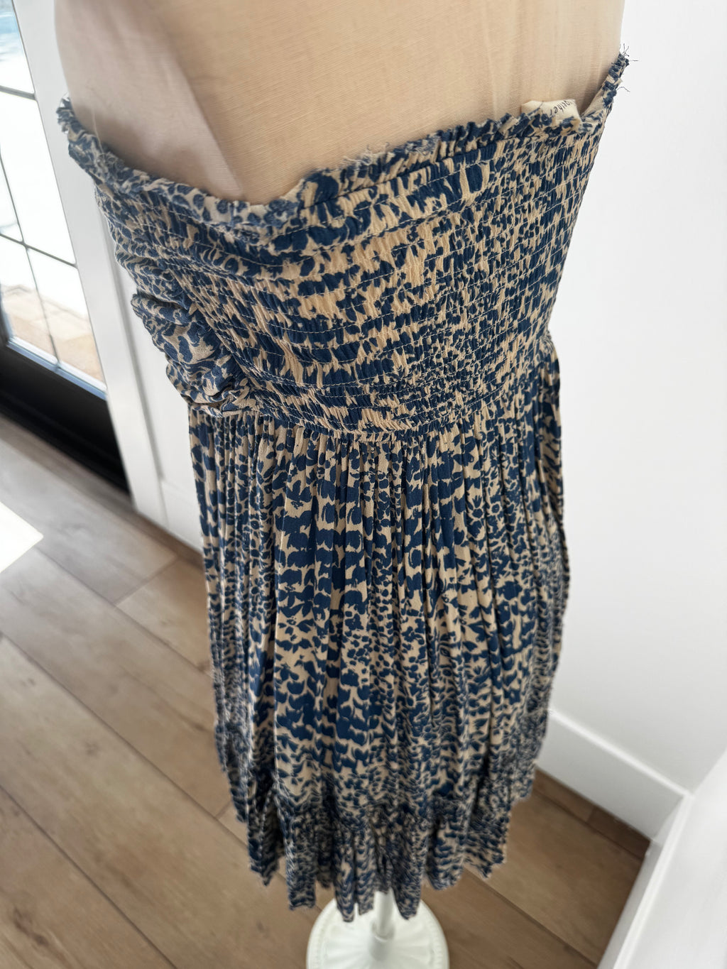 Strapless Blue Pattern Dress