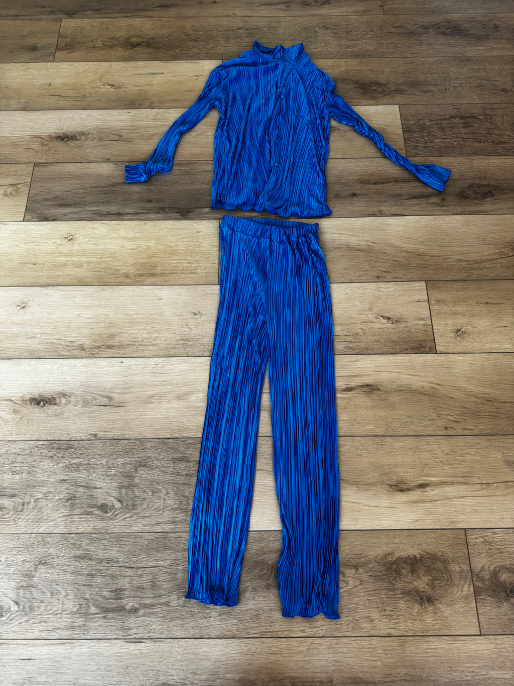 Blue Satin Lounge Set