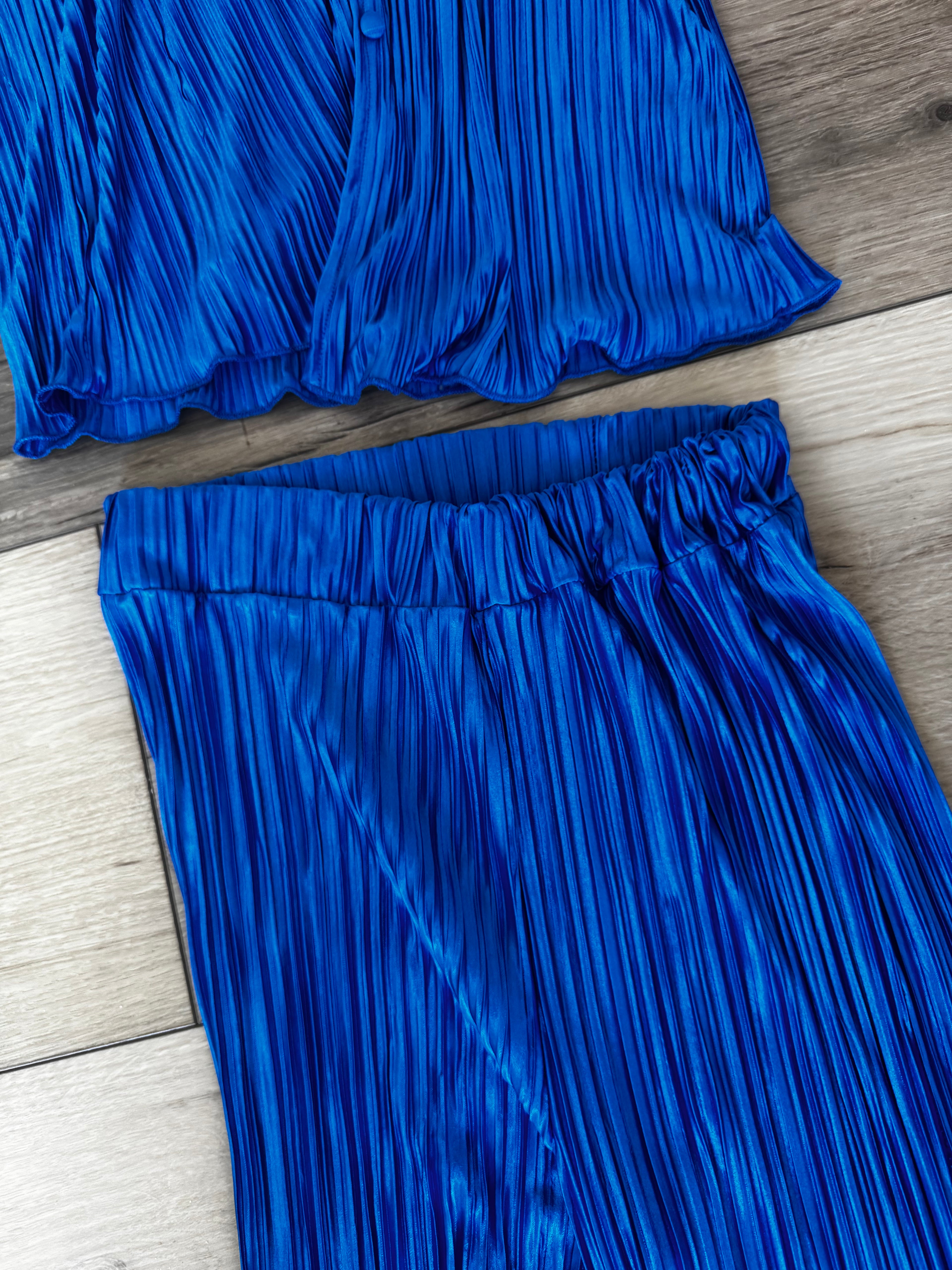 Blue Satin Lounge Set