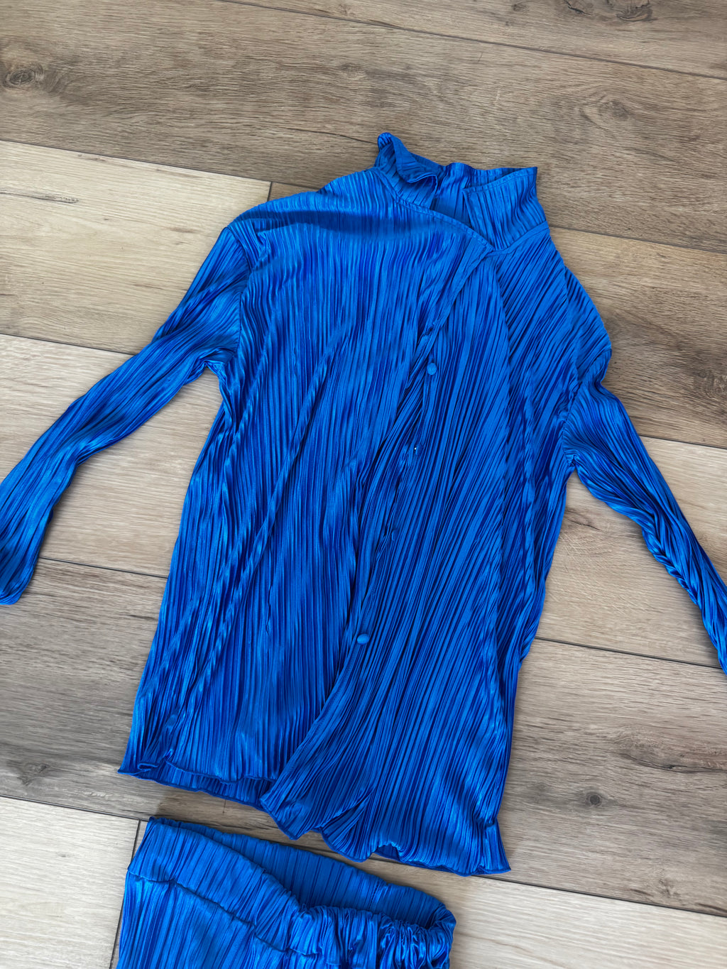 Blue Satin Lounge Set