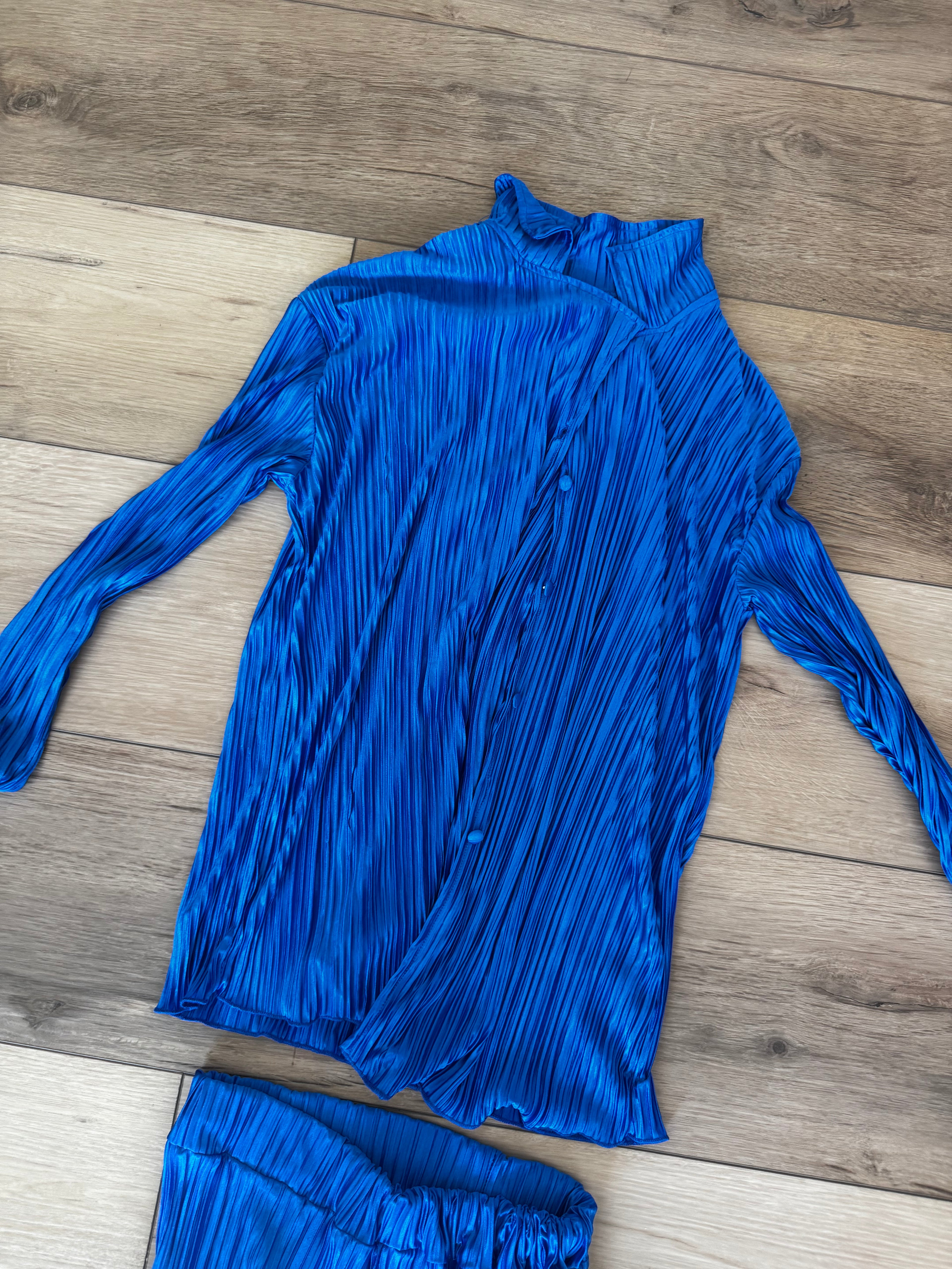 Blue Satin Lounge Set