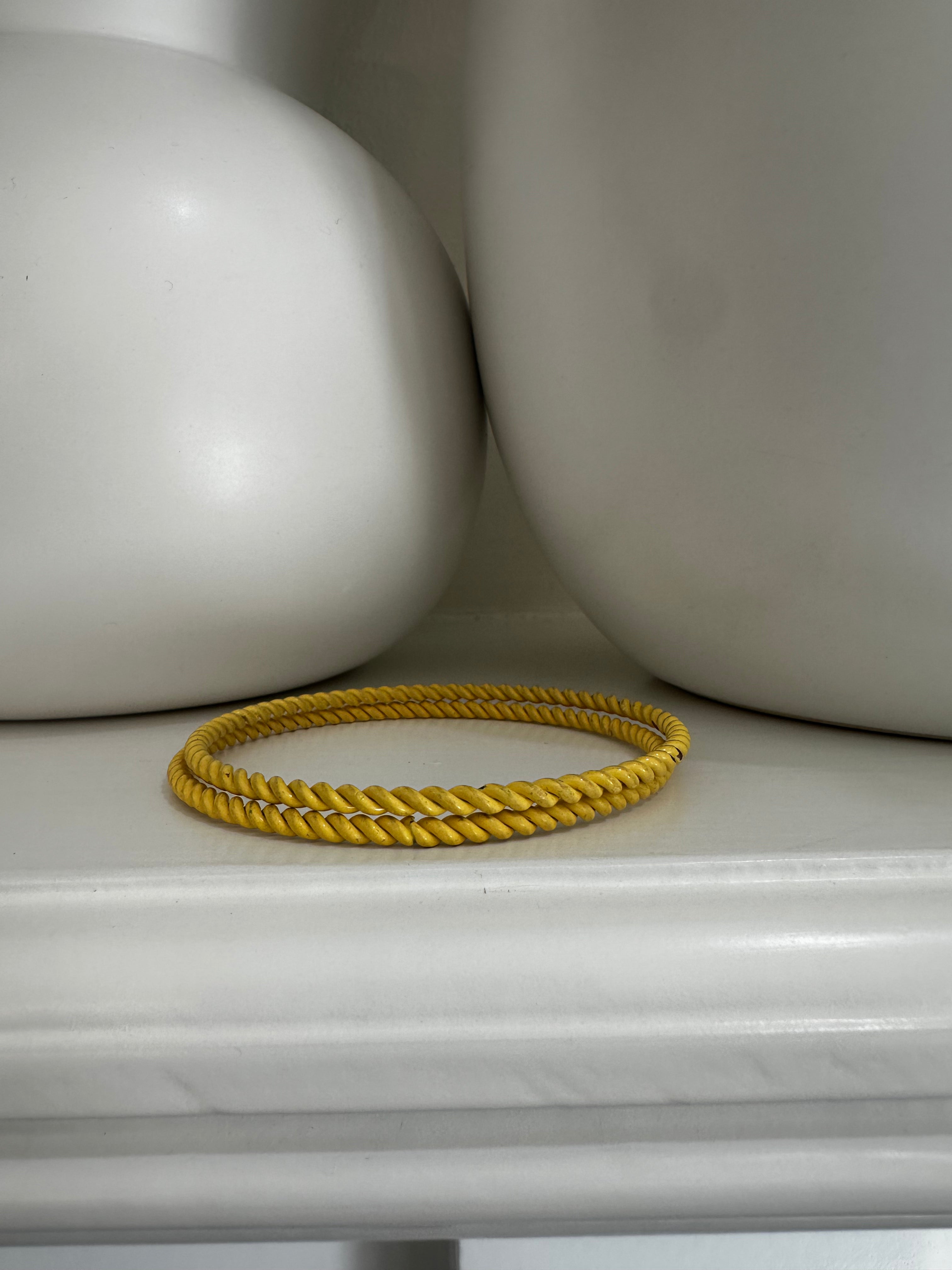 2 Yellow Bangle Set