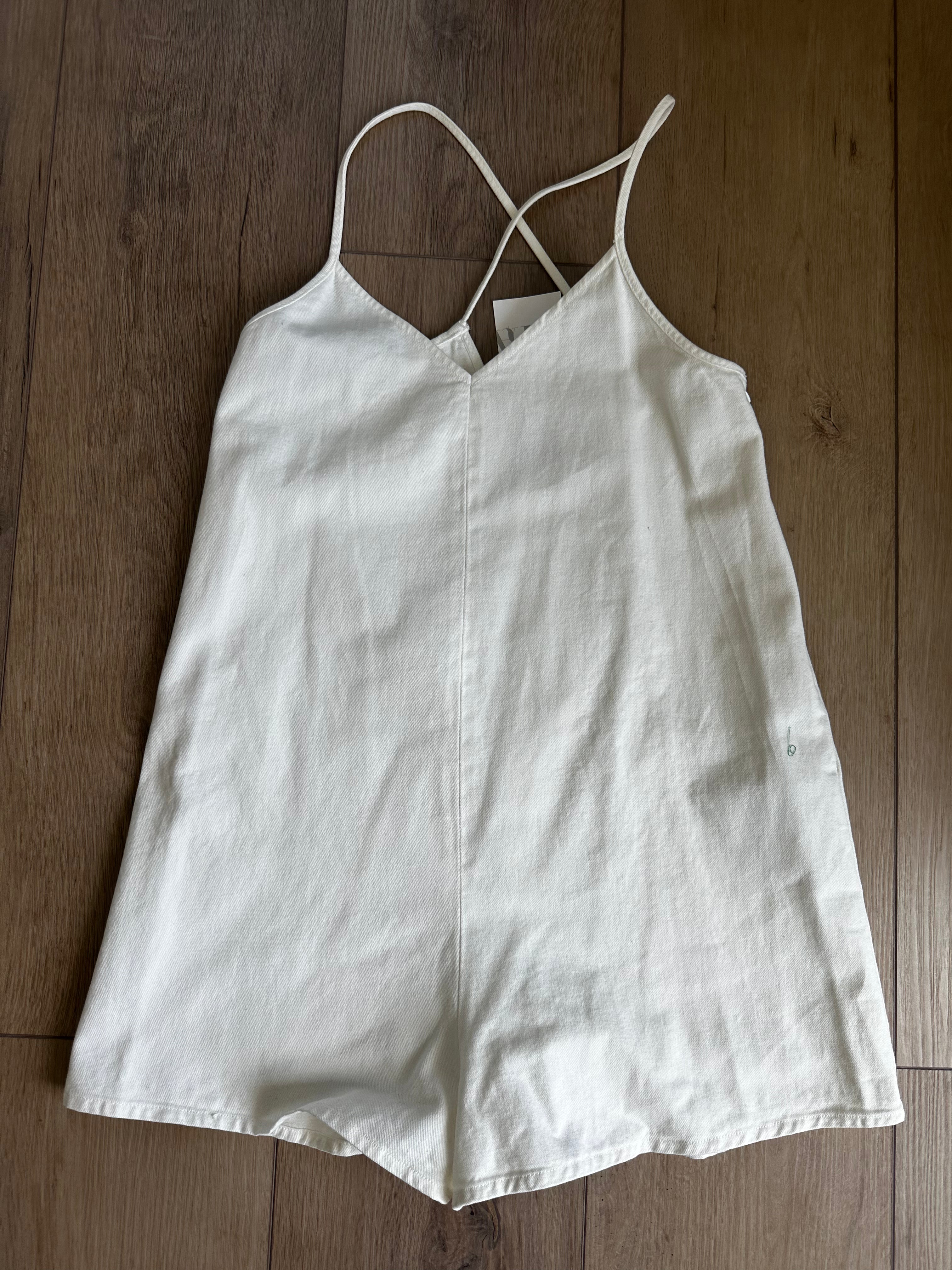 Zara White Romper New With Tag (Size Large)