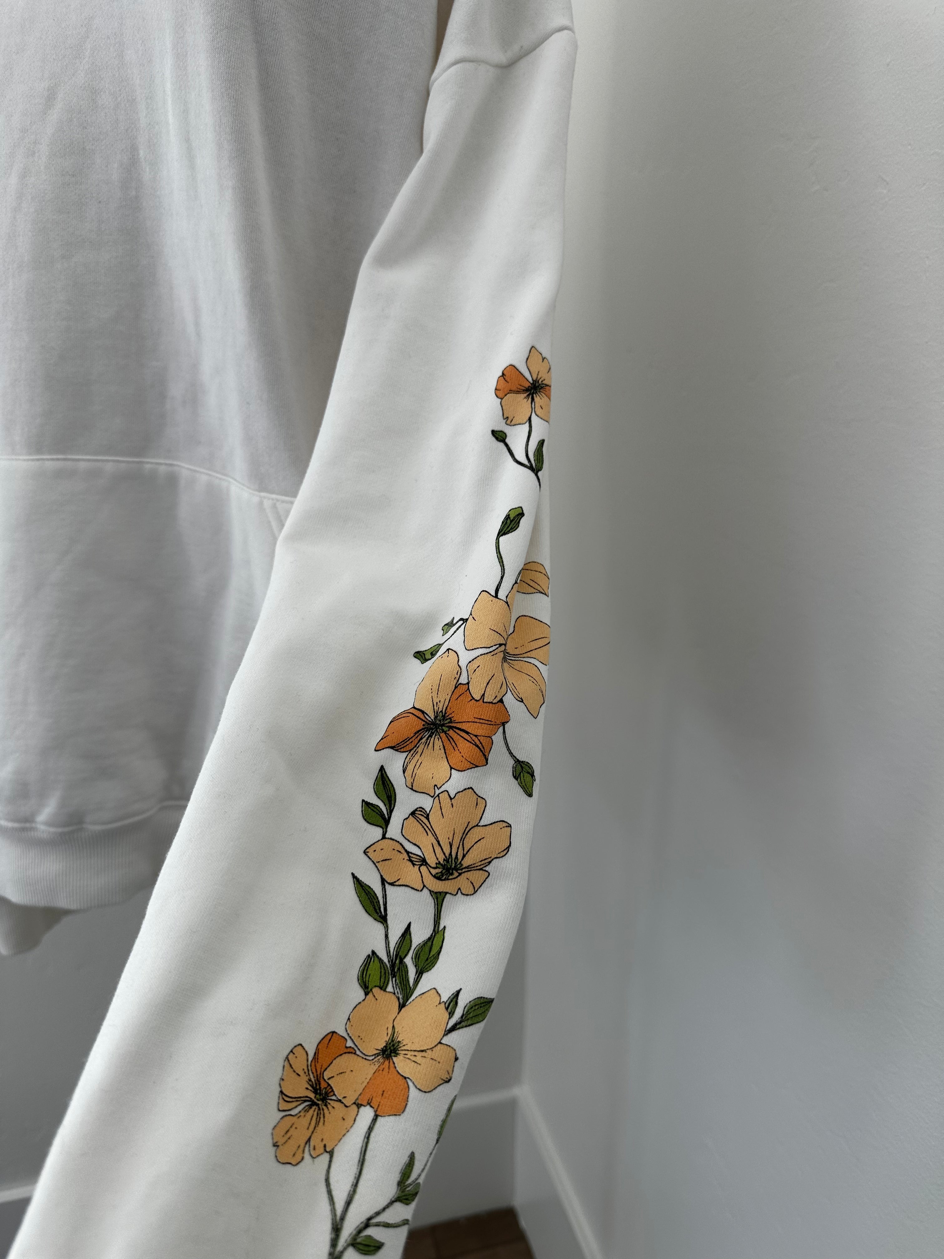 Vici White Flower Hoodie (Size Medium)