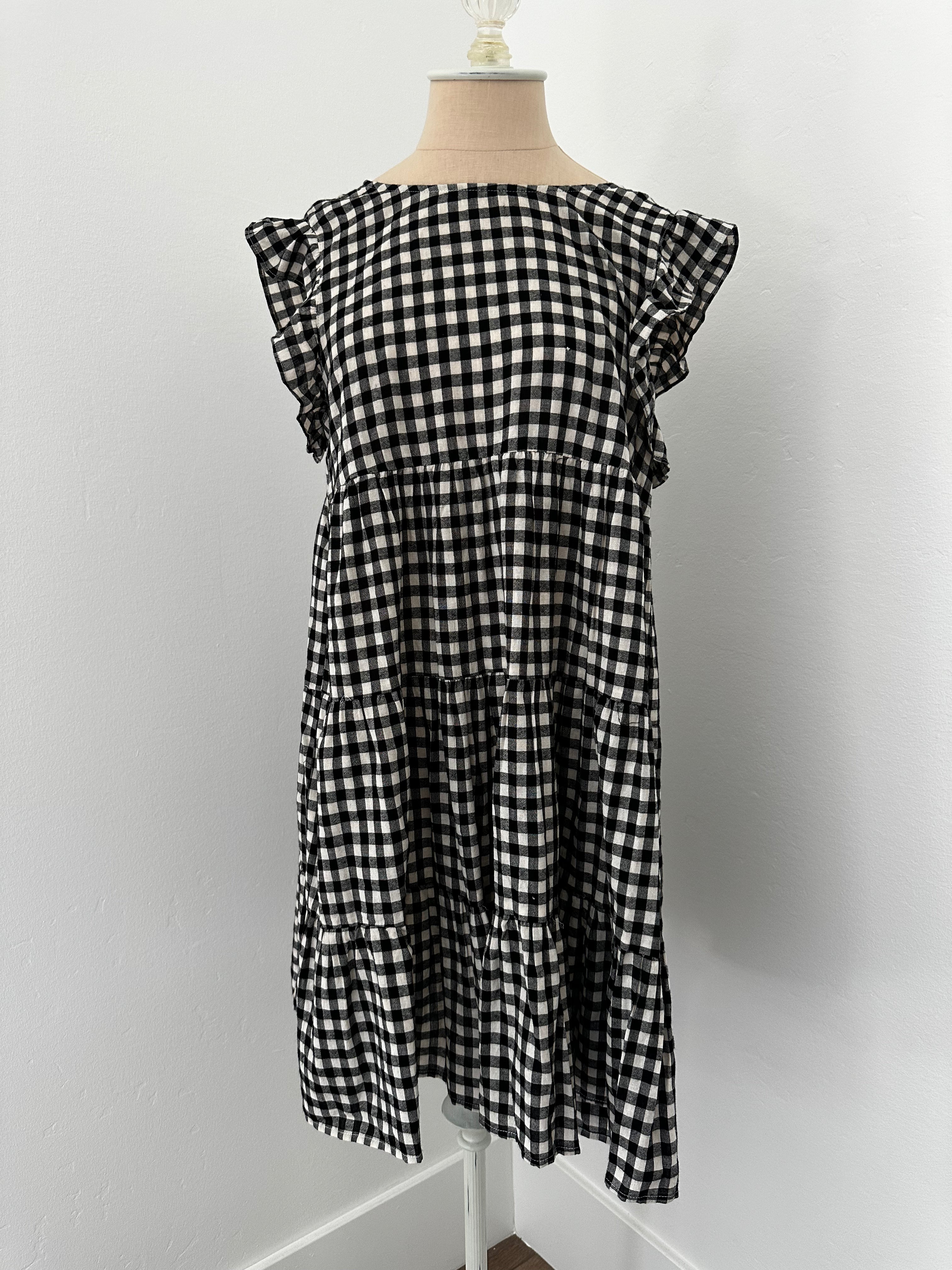 Black and White Plaid Dress (Size 6)
