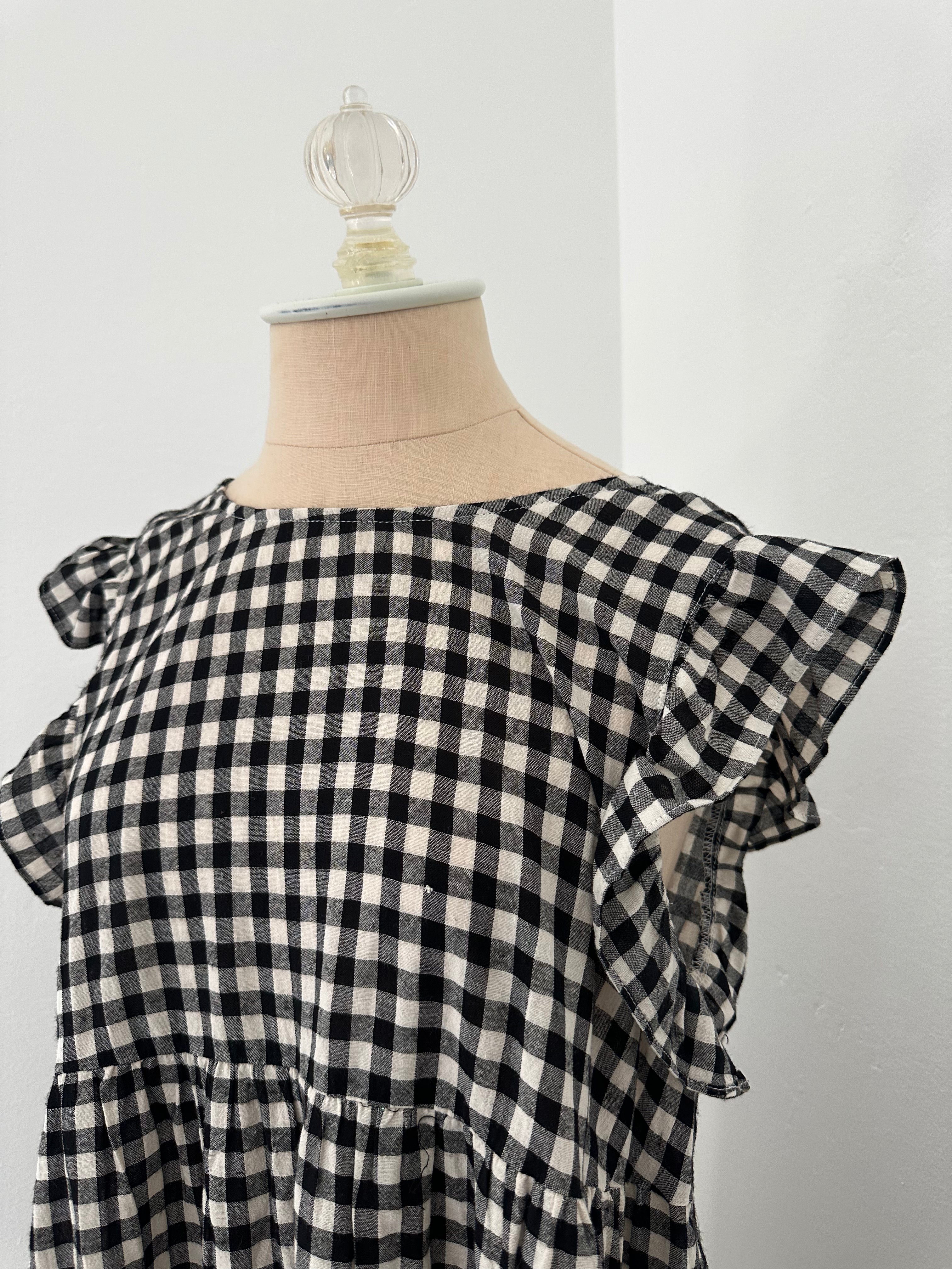 Black and White Plaid Dress (Size 6)