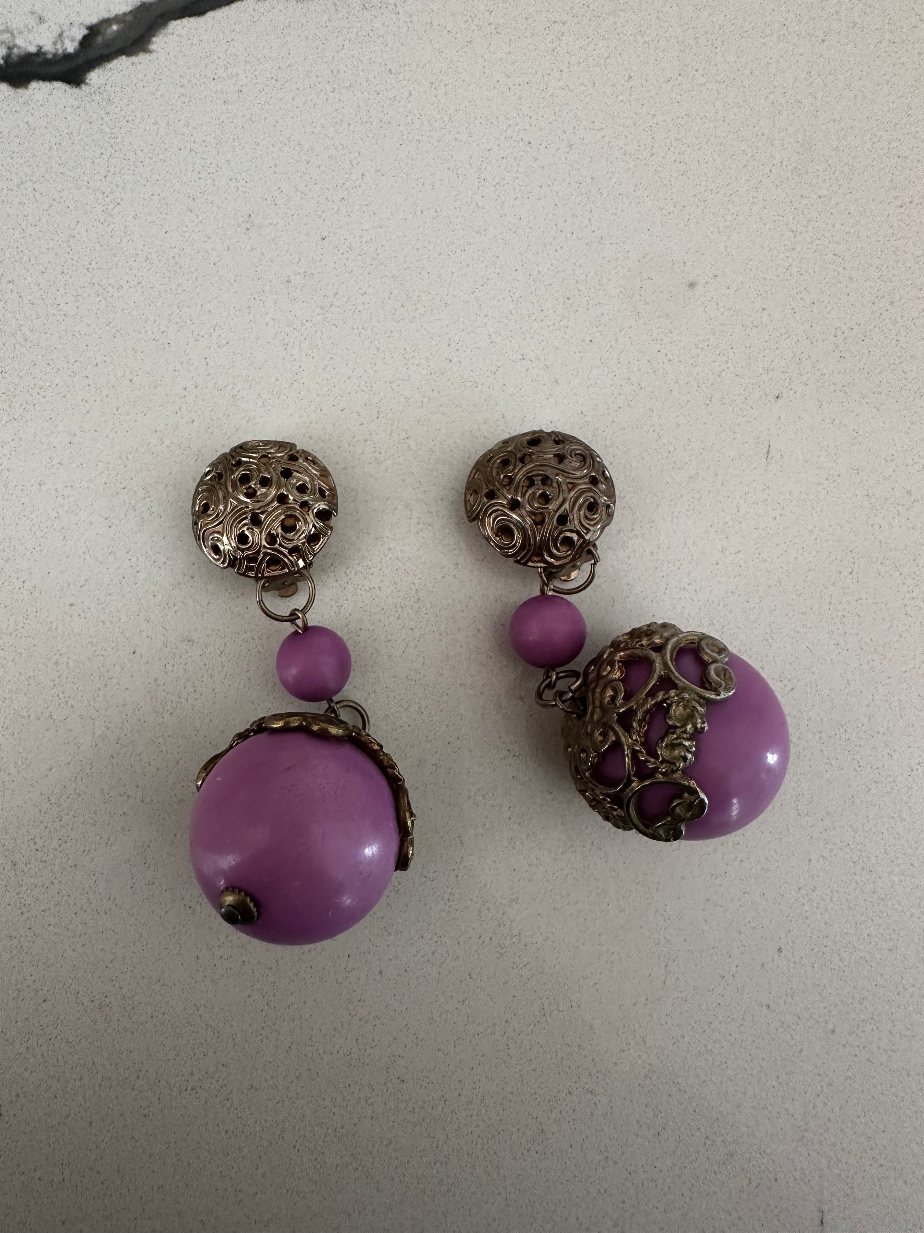 Purple Dangle Earrings