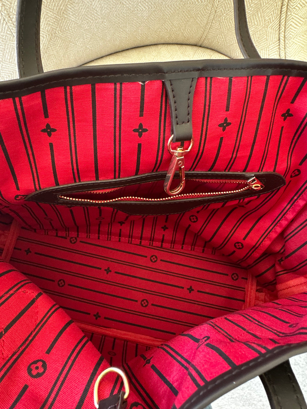 Brown Checkered Tote Bag Designer Inspired