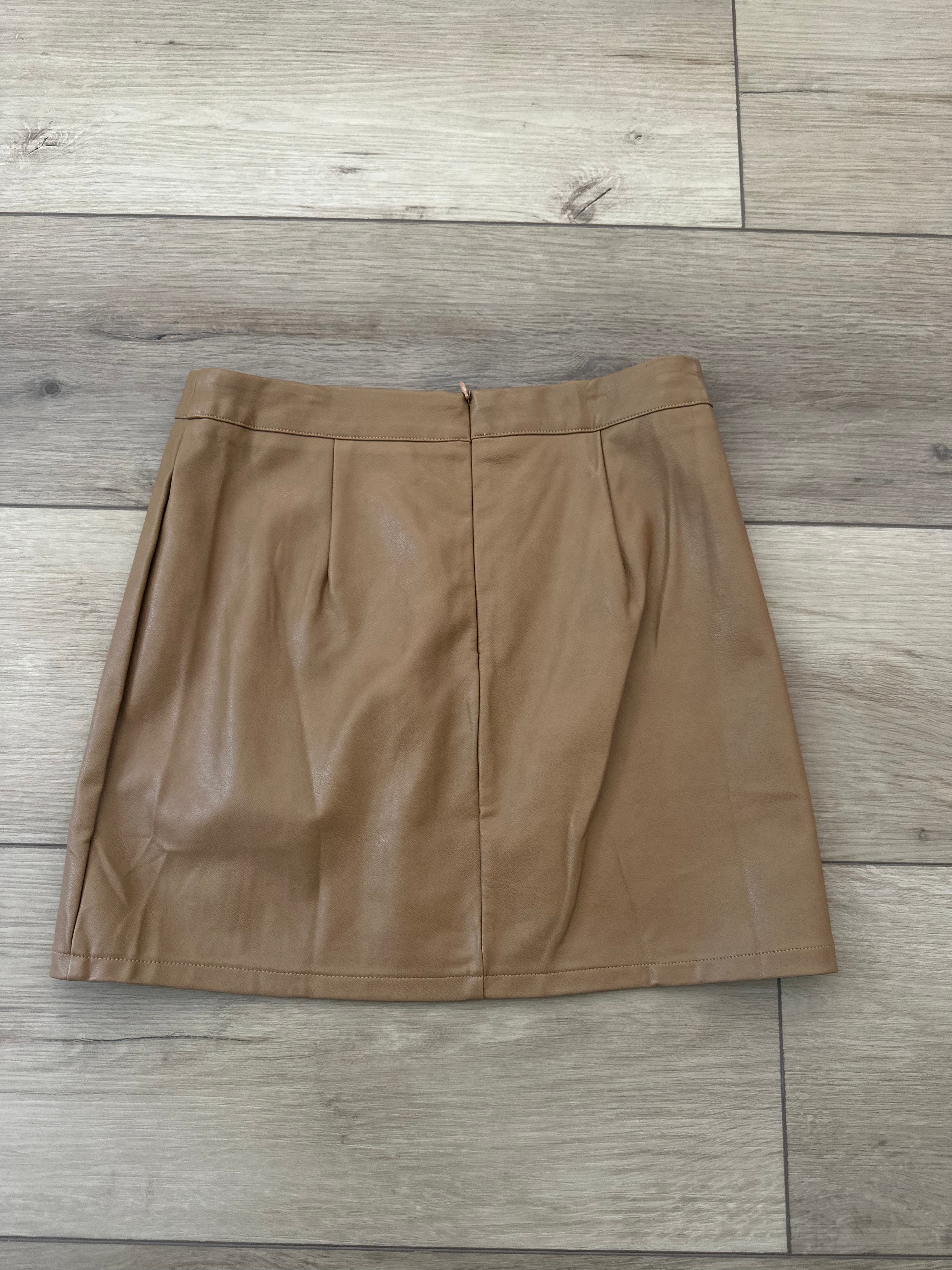 Tan Pleather Skirt (Size Medium)